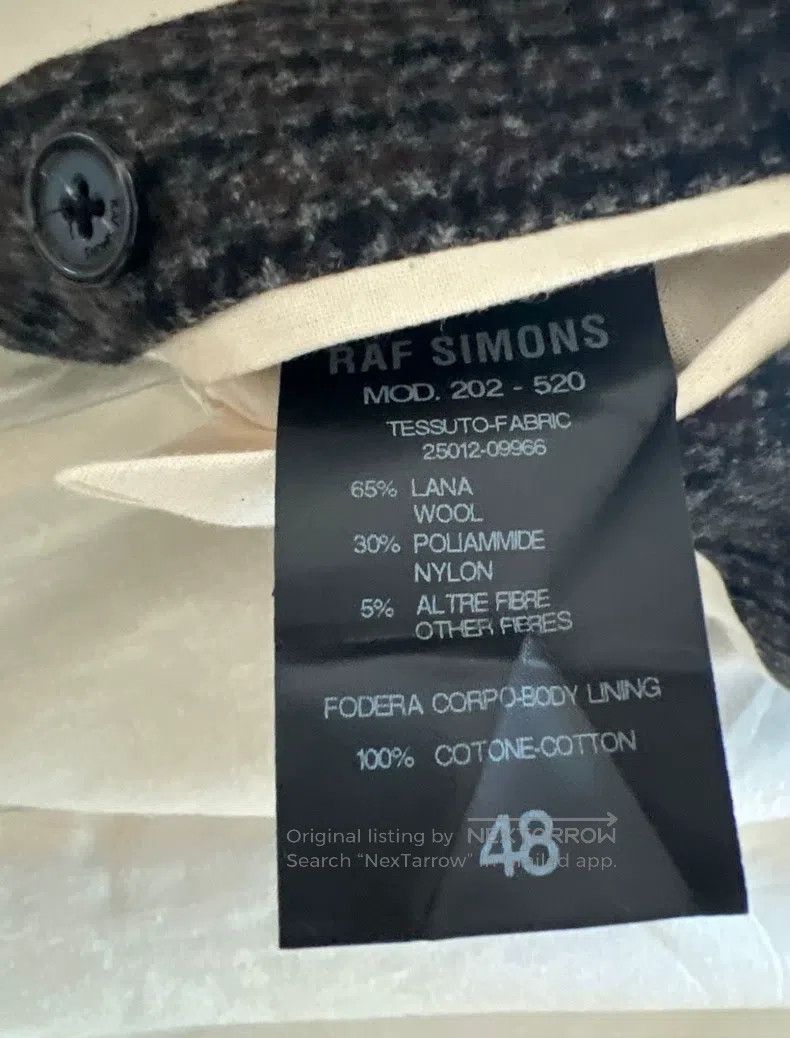 Raf Simons Raf Simons AW 2021 Qianniao check tweed suit jacket Size 48R - 5 Thumbnail