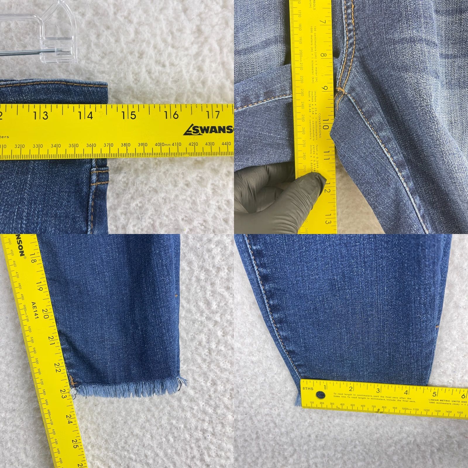 Vintage KUT from the Kloth Donna Crop Skinny Jeans Womens Size 4 Blue Distressed Casual Denim Jeans Crop Skinny Size 27" / US 4 / IT 40 - 8 Thumbnail