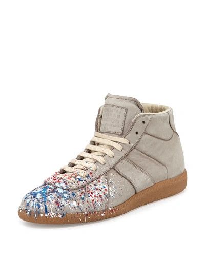 Maison margiela paint discount splatter mid tops grailed