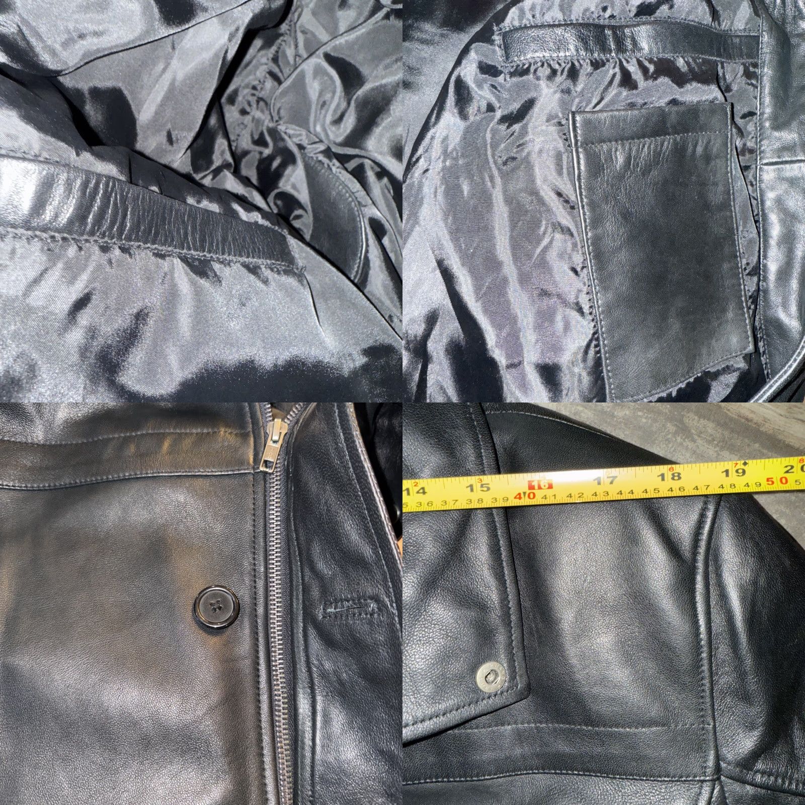 Vintage VINTAGE? No. Black Leather Jacket XL Men's Mid-Length Lightweight Soft Casual Coat with Pockets Zip Button Size US XL / EU 56 / 4 - 8 Thumbnail