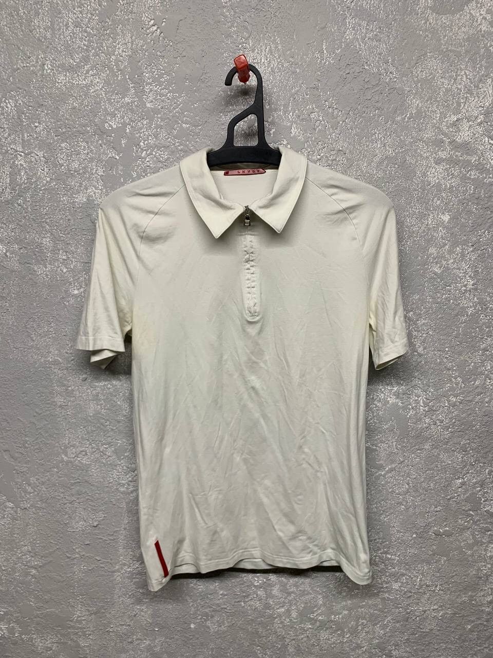 Prada Vintage 2007 Prada Quarter Zip Back Pocket Shortsleeve Size US S / EU 44-46 / 1 - 1 Thumbnail