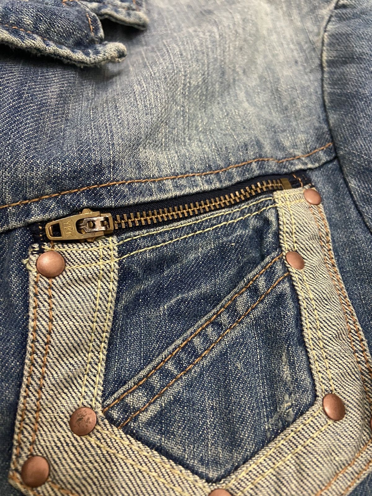 Le Grande Bleu (L.G.B.) × Vintage vintage Y2K camel road denim women jacket Size L / US 10 / IT 46 - 4 Thumbnail