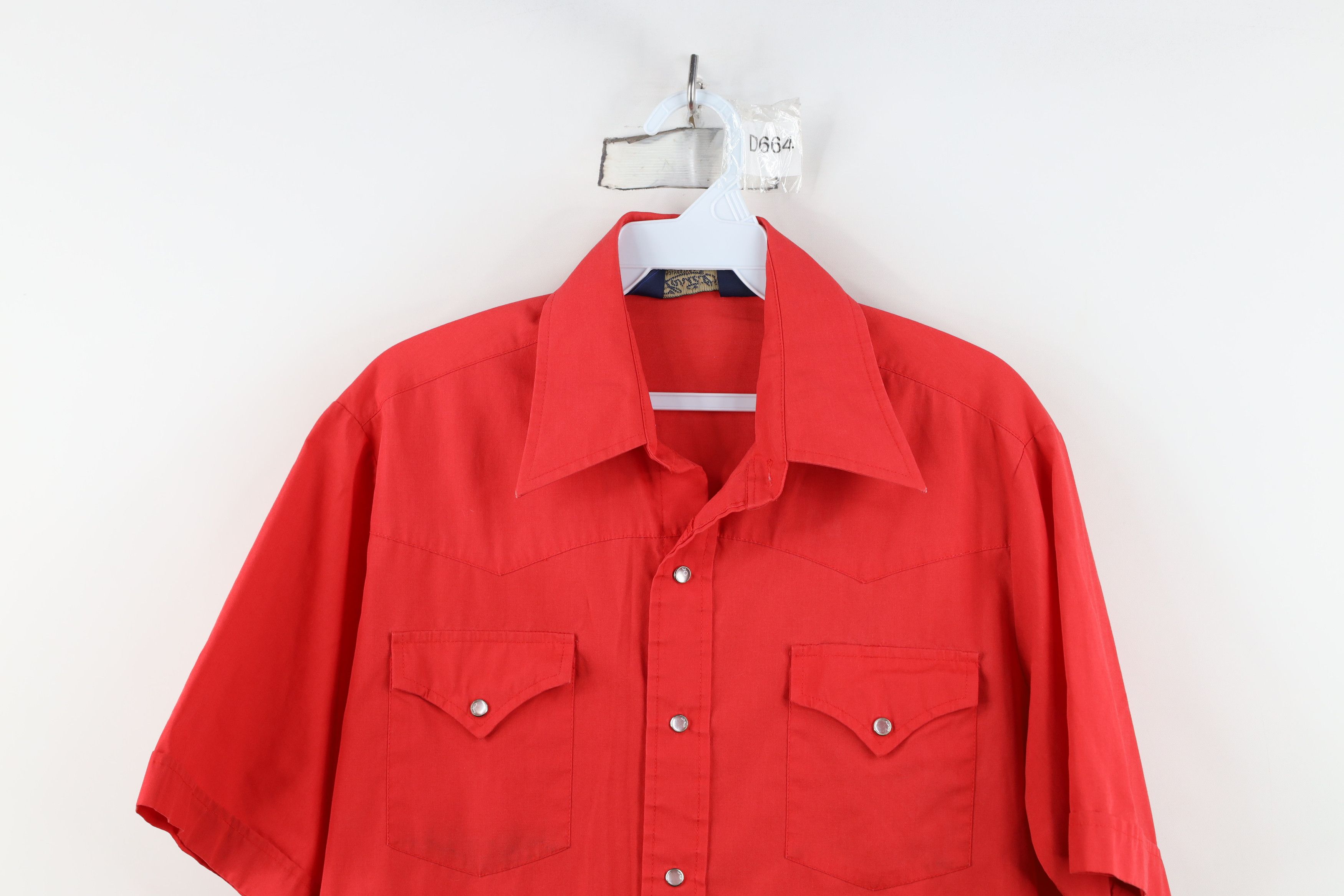 Vintage Vintage 70s Rockabilly Cowboy Short Sleeve Button Shirt Red Size US M / EU 48-50 / 2 - 2 Thumbnail