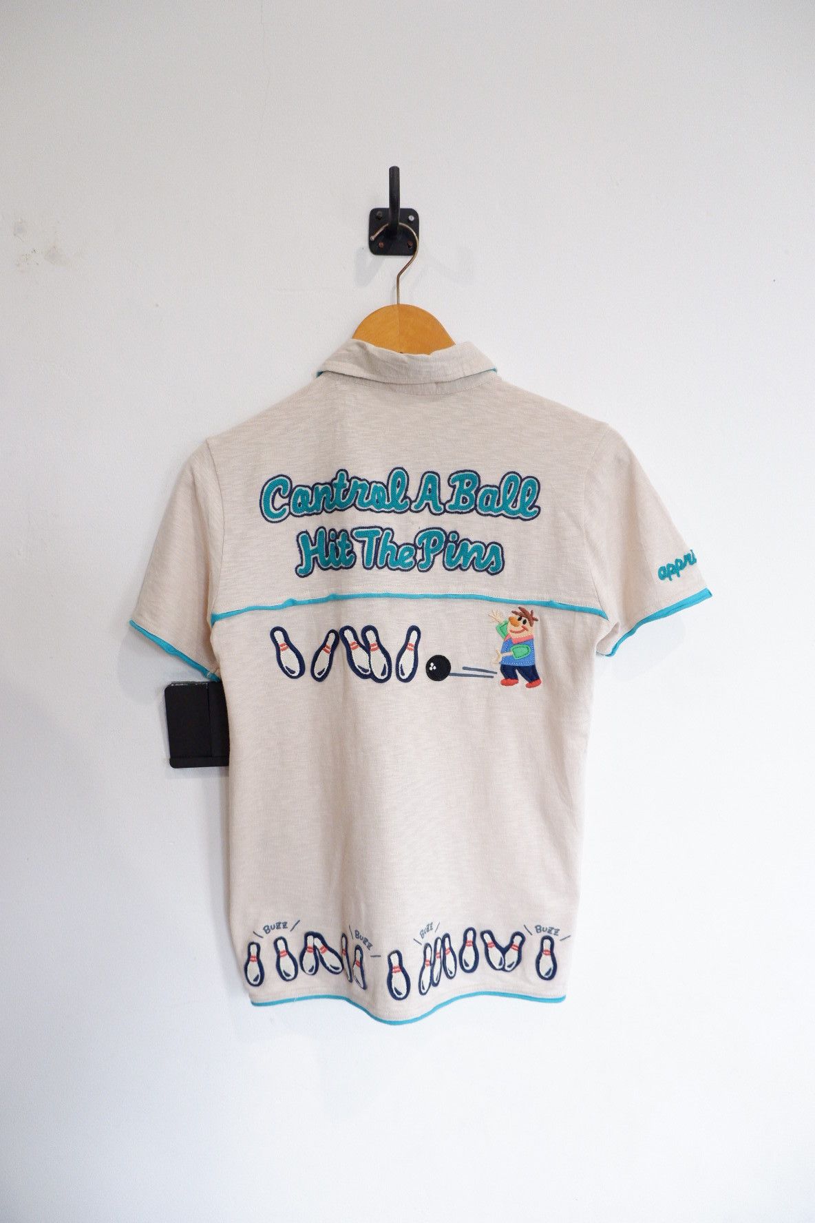 45rpm × Hysteric Glamour × Japanese Brand Vintage Rough Japan Embroidered Bowling Shirts Size US S / EU 44-46 / 1 - 2 Thumbnail