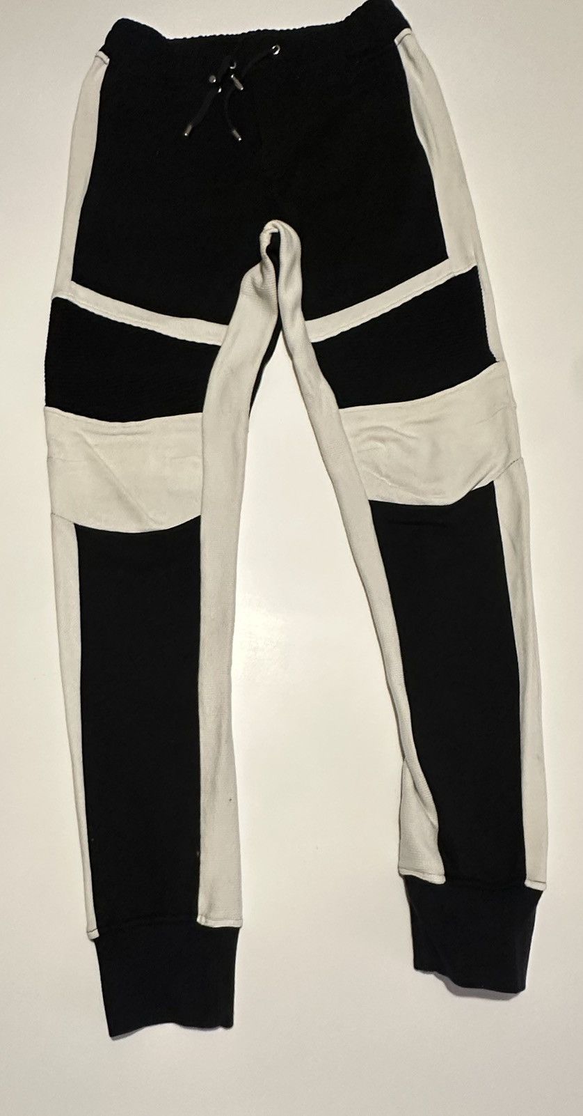 Balmain Biker Black and White joggers