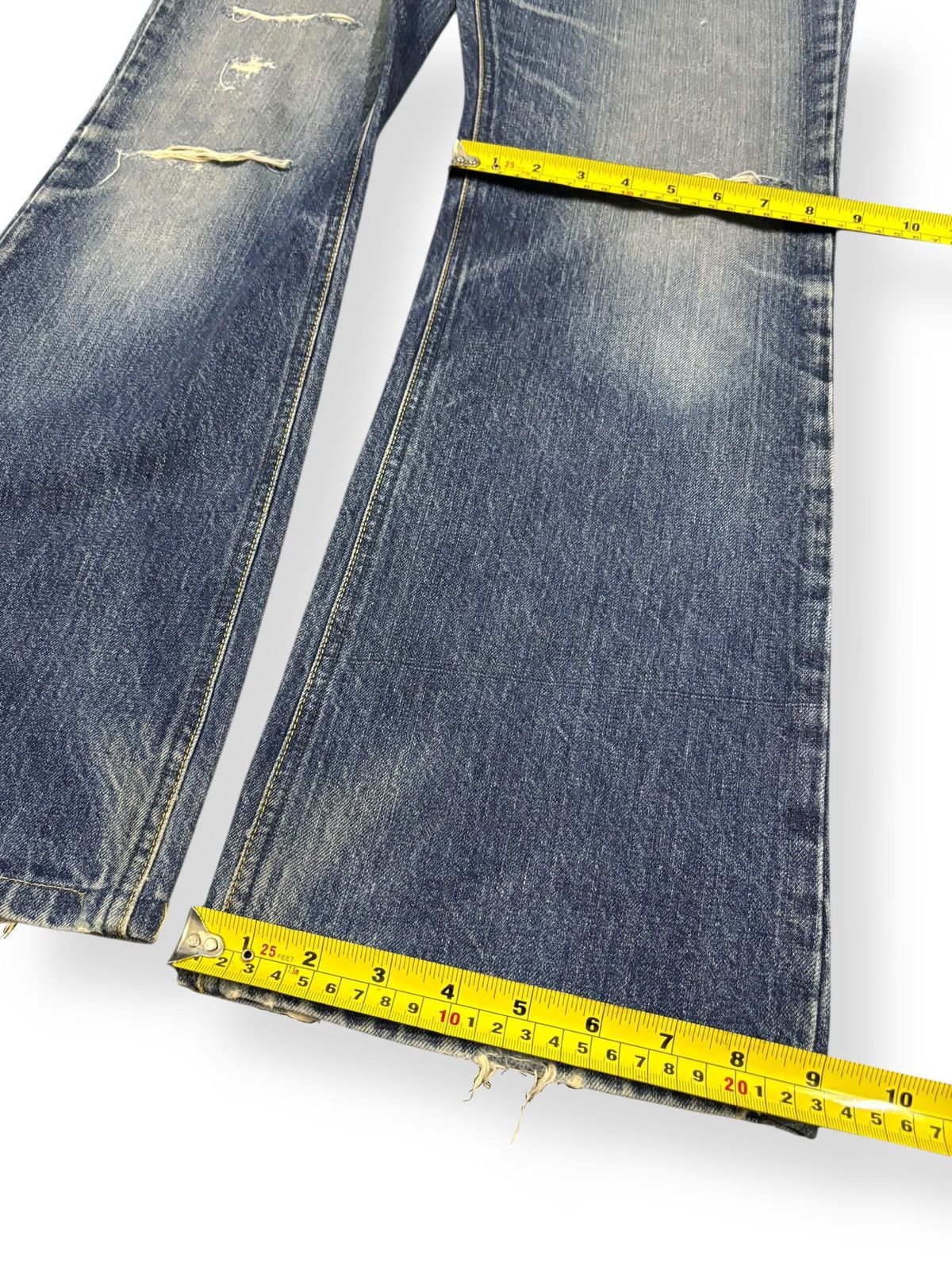 Vintage 90s Paul Smith Faded Bootcut Flare Distressed Jeans