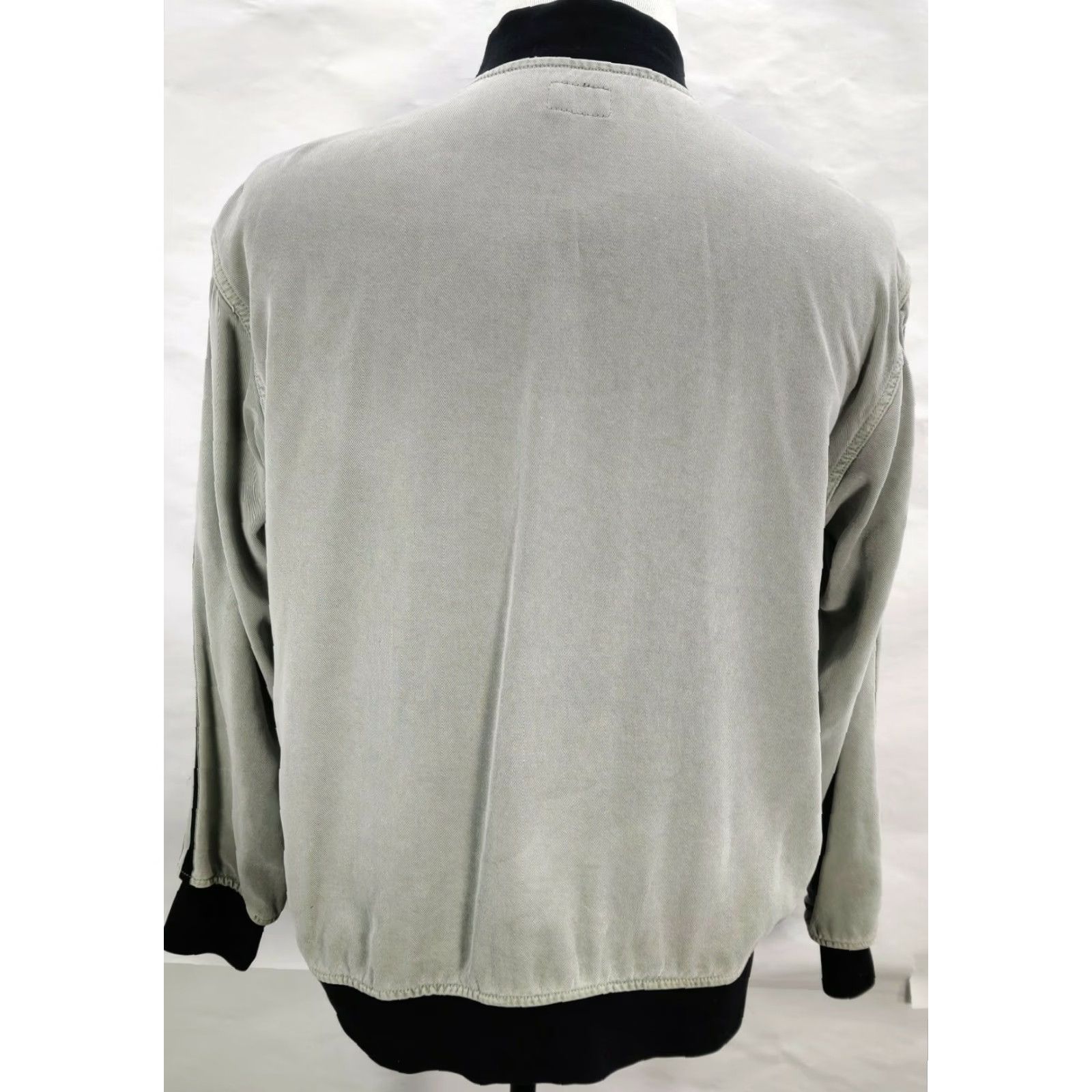 Hudson HUDSON Jeans Bomber Jacket Gray Size M Mens Full Zip Stripes Stand-Up Collar Regular Adults Size US 31 - 6 Thumbnail