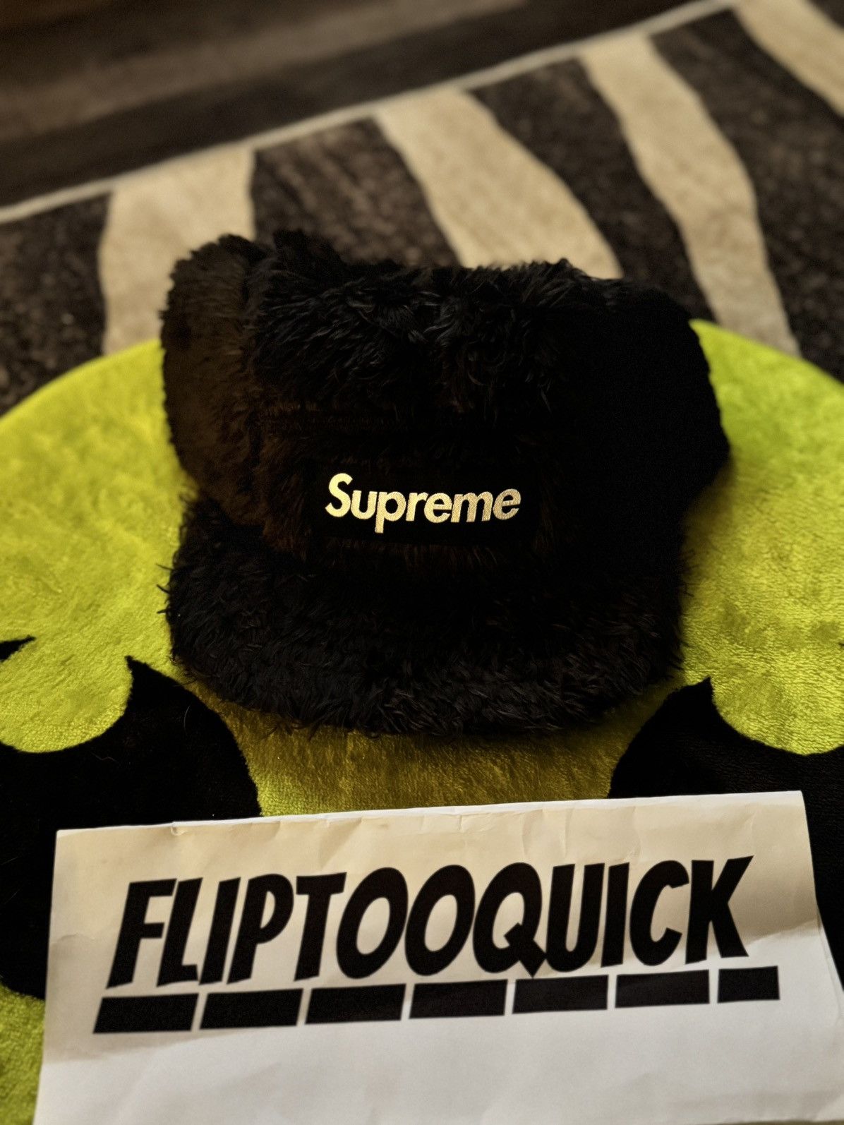 Supreme Fuzzy Camp Cap Black FW24 Size ONE SIZE - 1 Thumbnail
