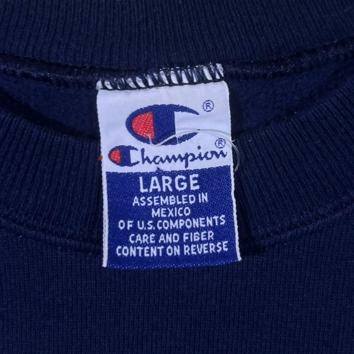 Champion VINTAGE Champion "Spelman Alumna" Spellout Graphic Navy Blue Sweatshirt L Mens Regular Pullover Long Sleeve Size US L / EU 52-54 / 3 - 3 Thumbnail