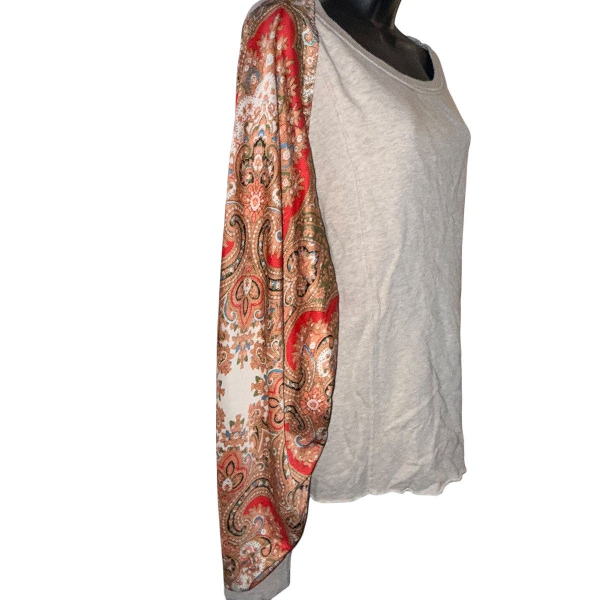 Free People Free People Vintage Affair floral satin sleeve pullover top Size L / US 10 / IT 46 - 7 Thumbnail
