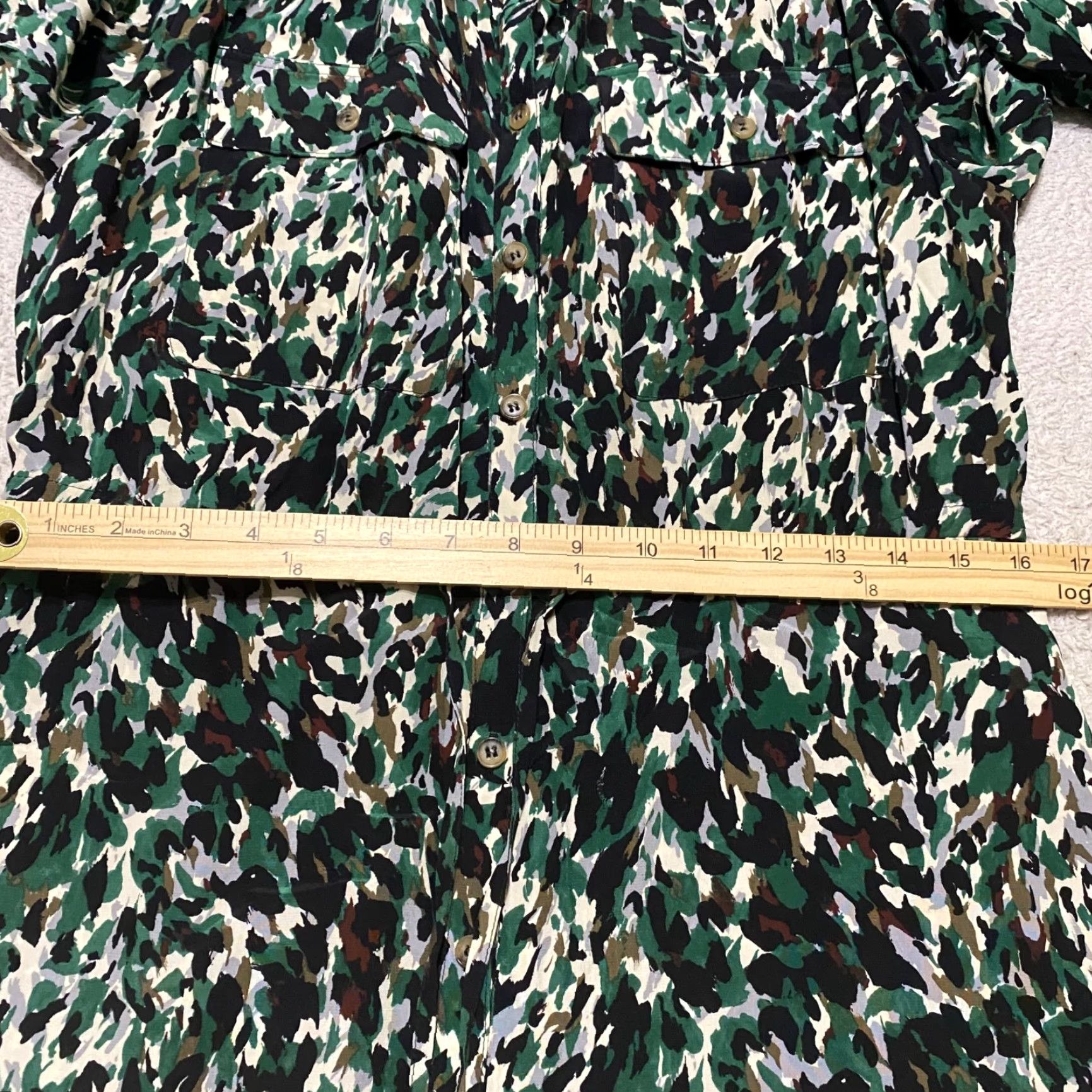 Talbots Gerard Darel Shirt Dress Geometric Multicolor 3/4 Sleeve Button Up Knit Silk Midi Casual Womens Size 40 Size S / US 4 / IT 40 - 6 Thumbnail