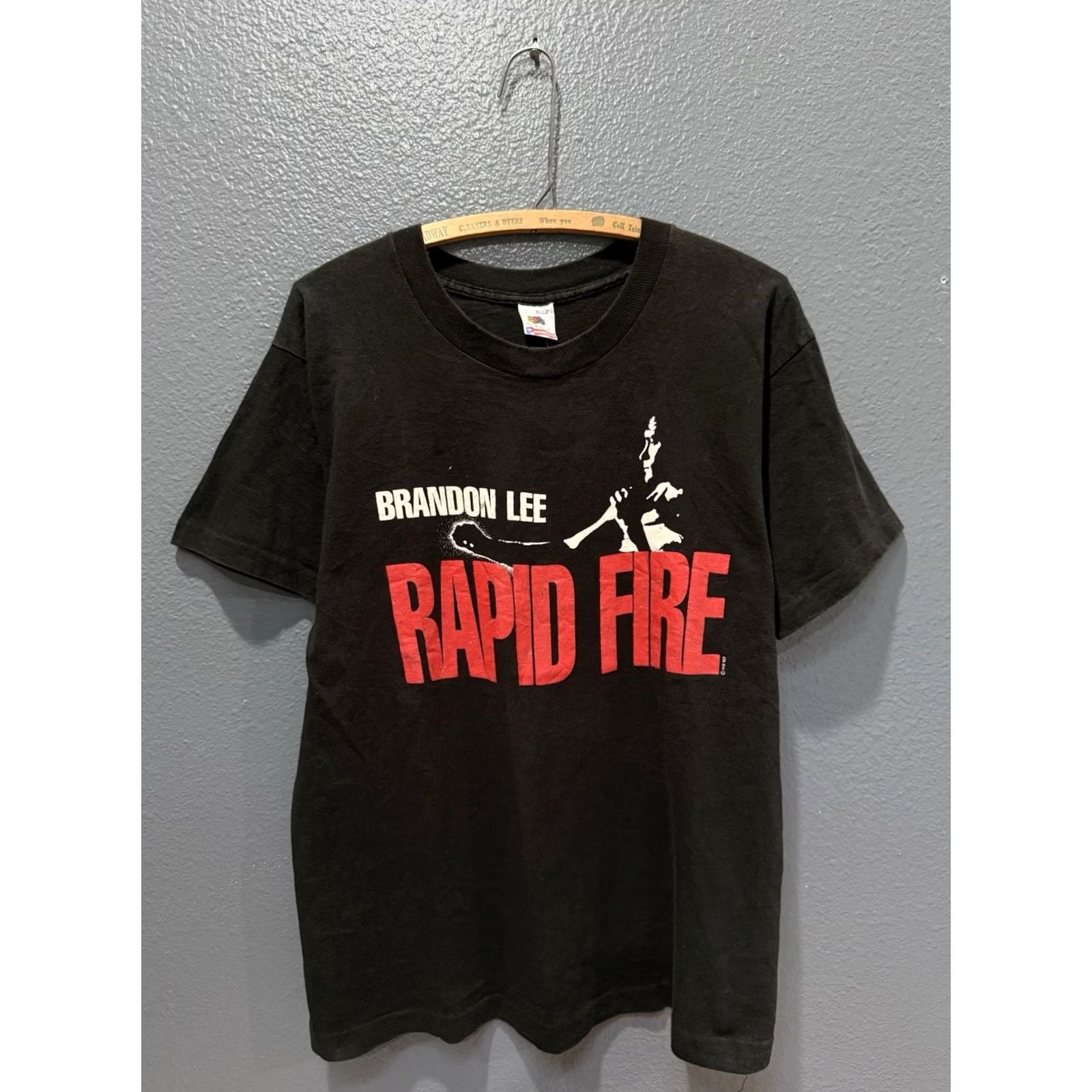 Fruit Of The Loom VINTAGE 90s Brandon Lee Rapid Fire Movie Promo Tee Shirt Large Black Mens Size US L / EU 52-54 / 3 - 3 Thumbnail