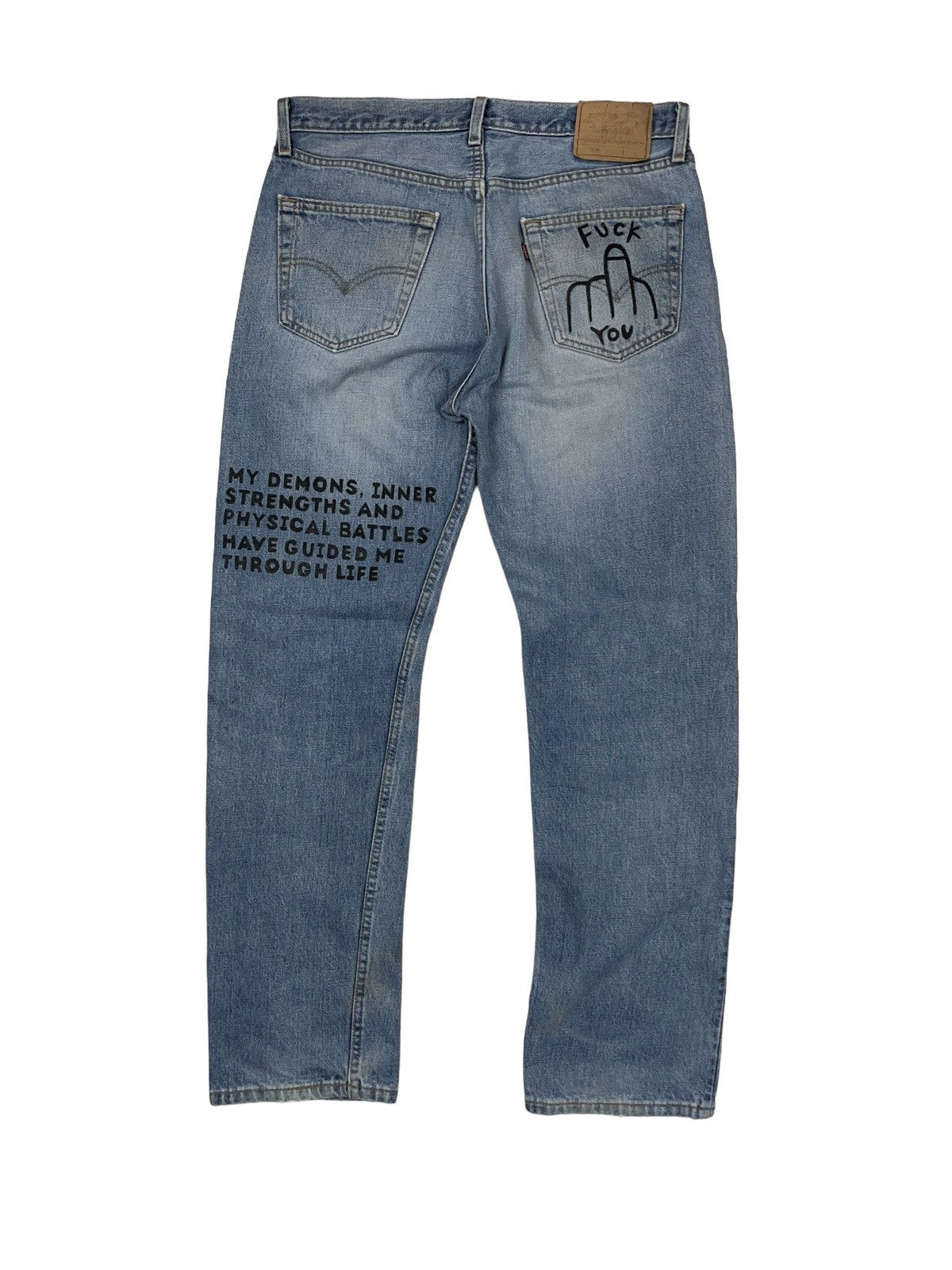 Band Tees Sick GG Allin Custom Hand Made Jeans On Vintage Levi’s 501 Size US 34 / EU 50 - 3 Thumbnail