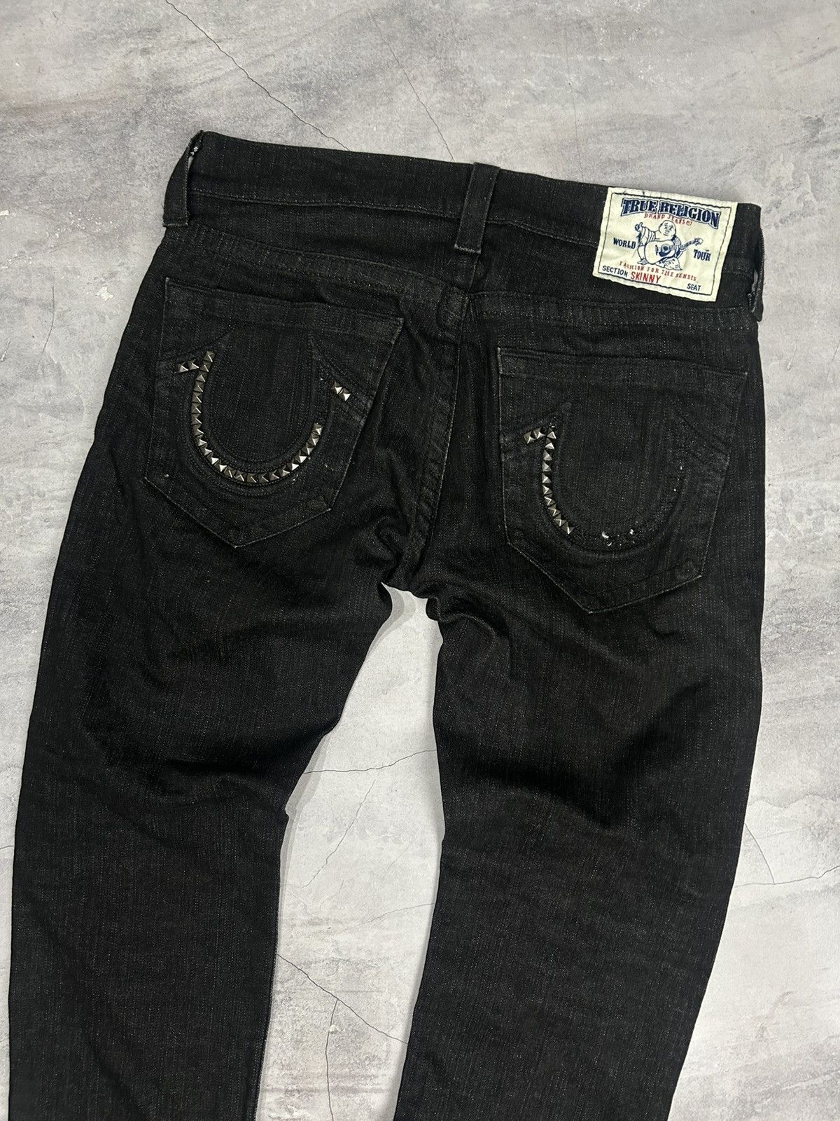 True Religion × Vintage True Religion Ricky Relaxed Straight Black Denim Jeans Y2K Size US 31 - 2 Thumbnail