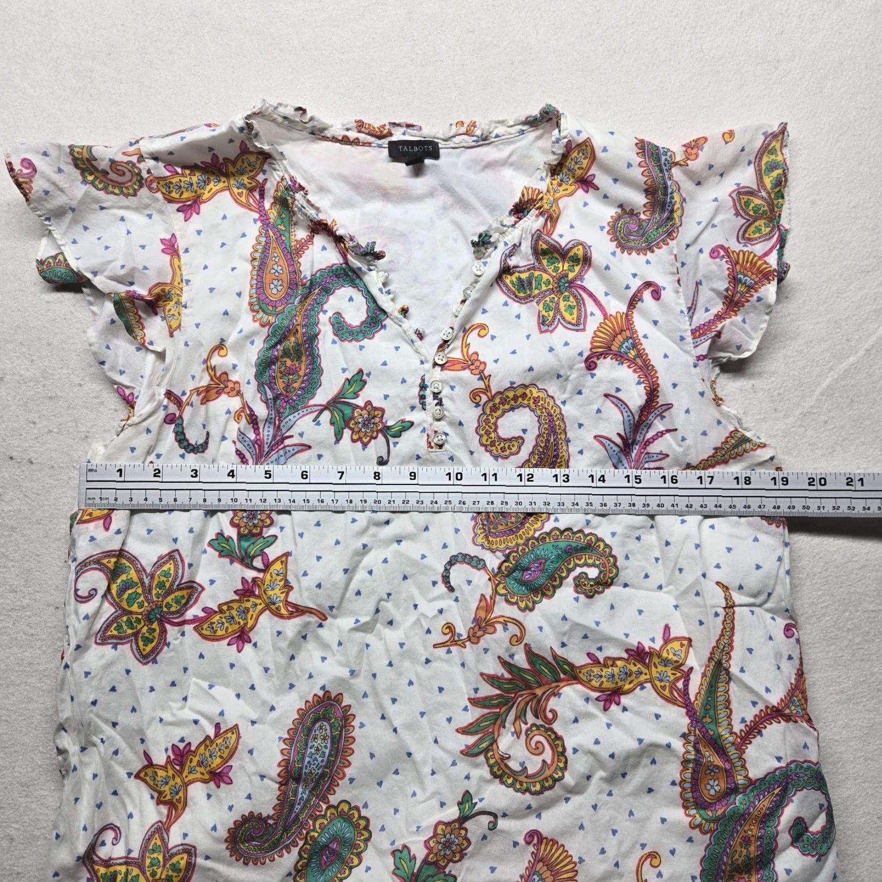 Talbots Talbots Shirt Adult Women XL Multicolor Paisley Short Sleeve Round Neck Blouse Classic Womens Size XL / US 12-14 / IT 48-50 - 3 Thumbnail