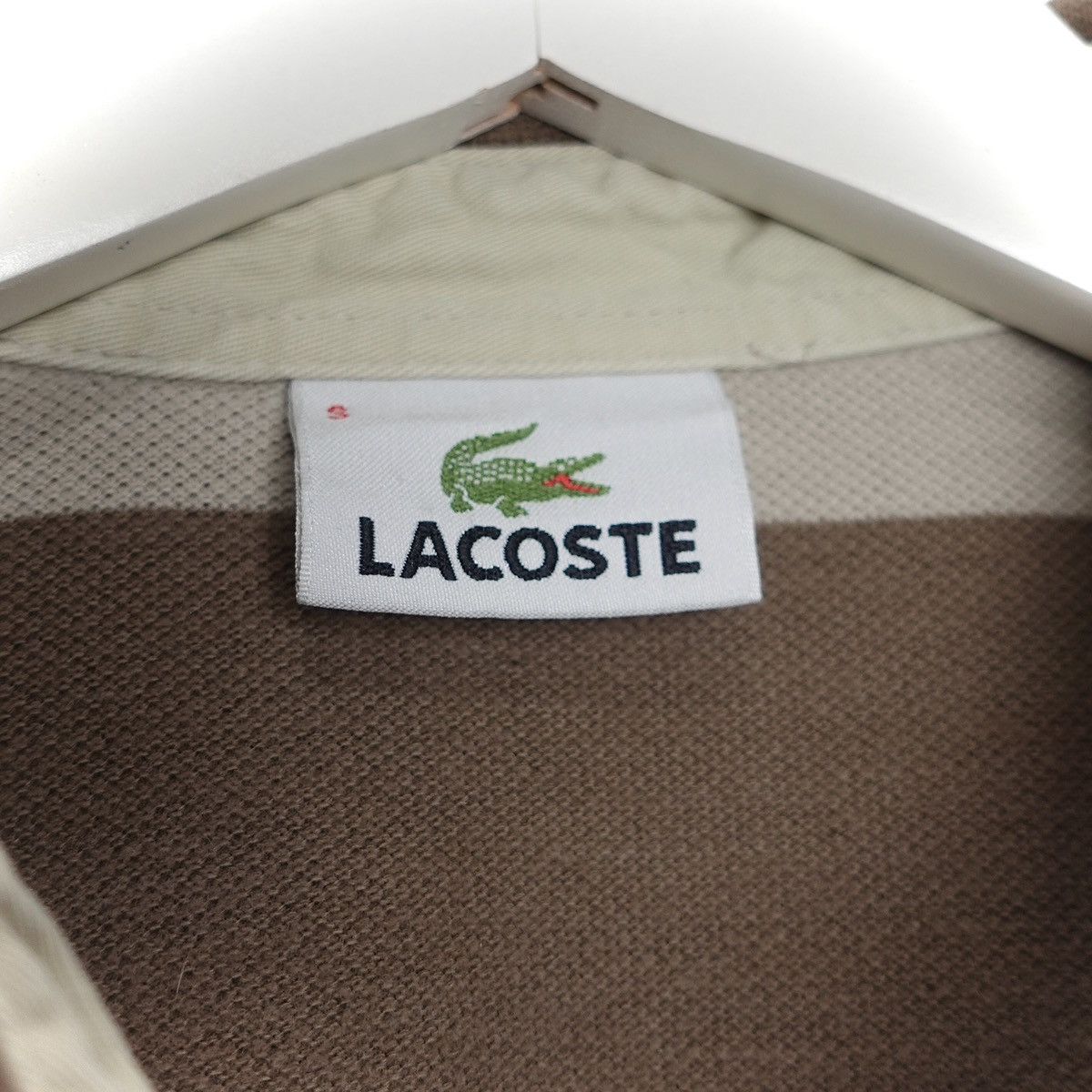 Lacoste × Vintage Vintage Lacoste Brown Polo Stripped Long Sleeve Shirt Size US S / EU 44-46 / 1 - 4 Thumbnail