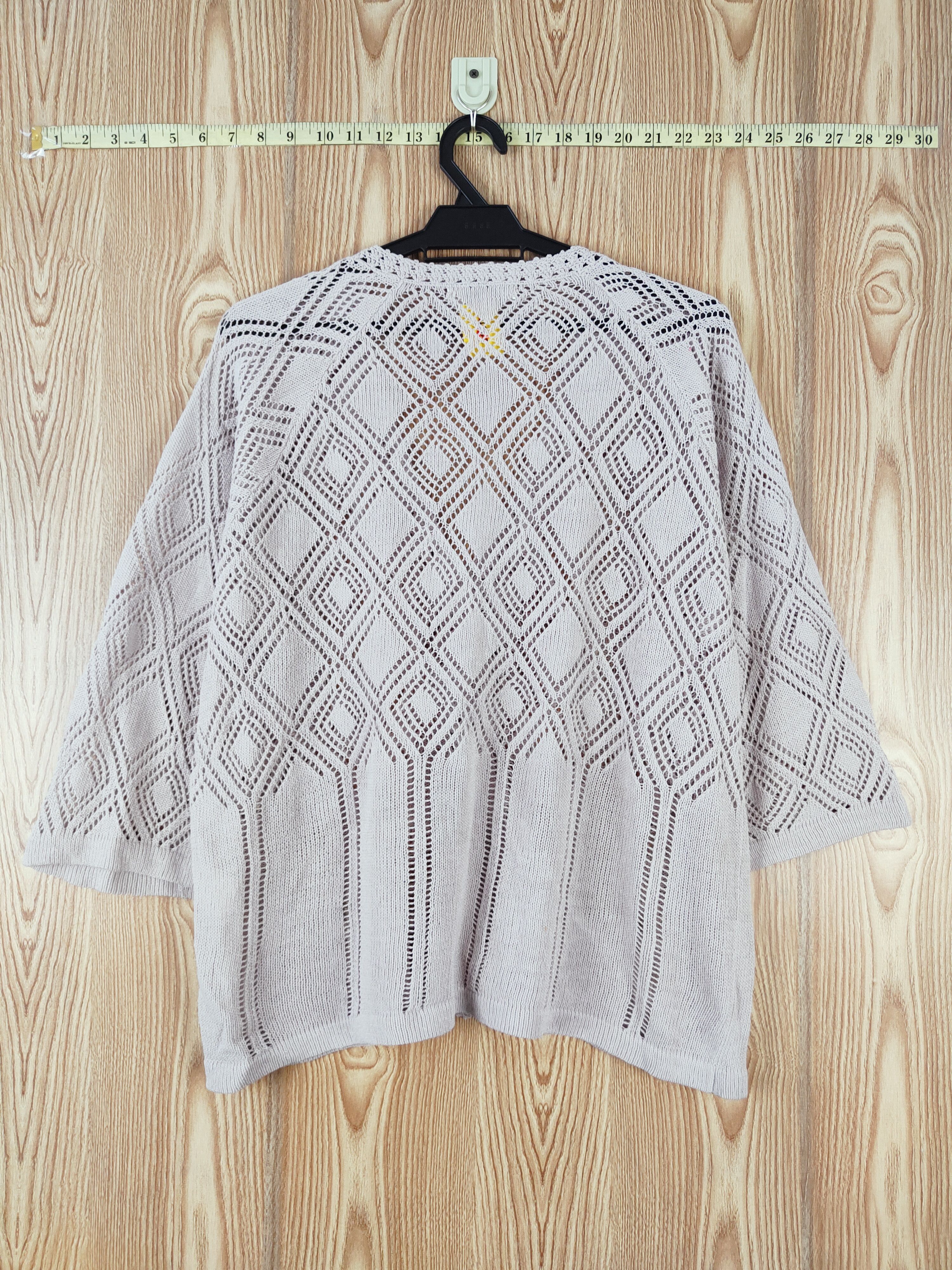 Vintage JPadies Brown Crochet Mesh Net Knitwear Cardigan #W469 Size L / US 10 / IT 46 - 8 Thumbnail