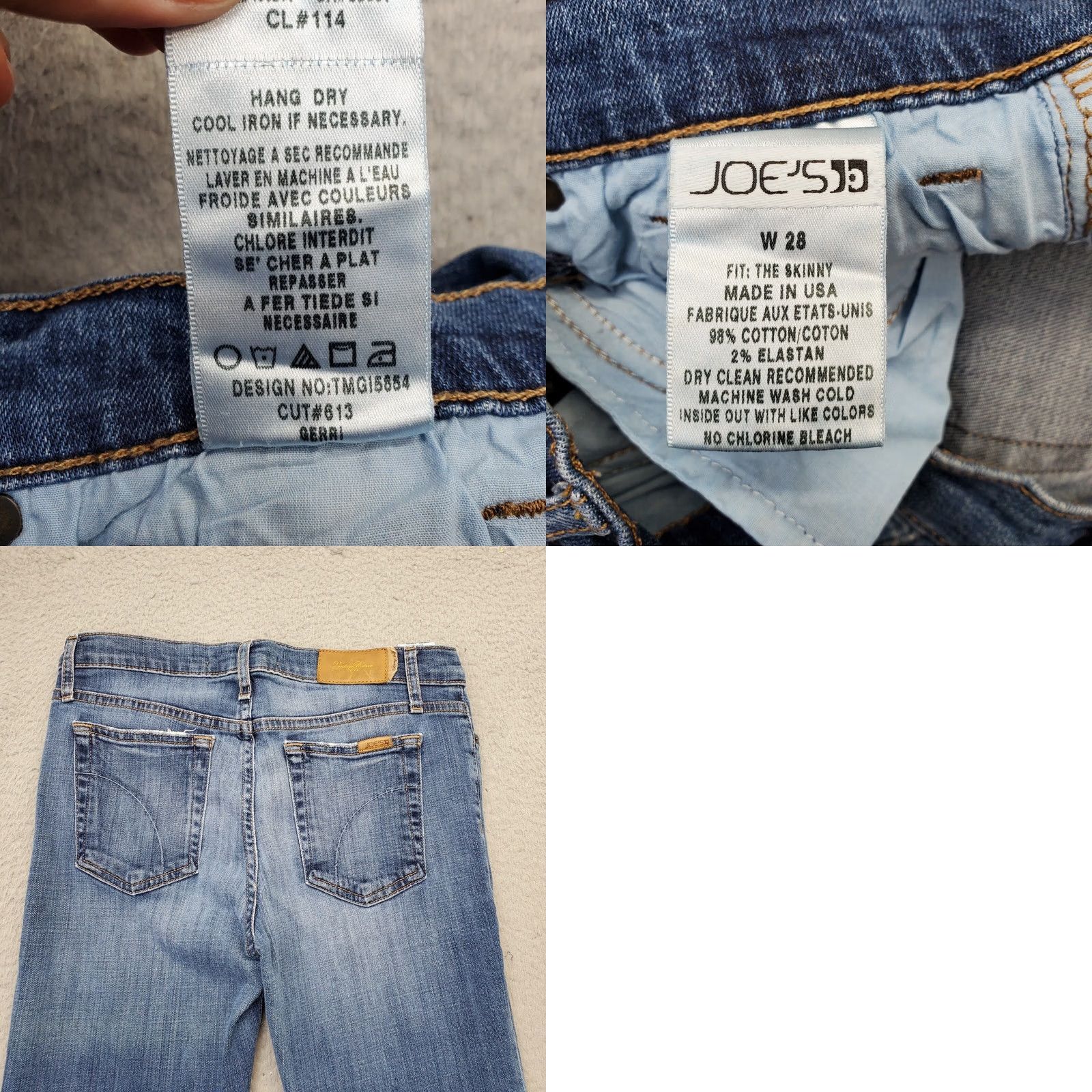Vintage Joe's Jeans Womens Size 28 Blue Denim Super Skinny Slim Fit Stretch Distressed Jeans Size 28" / US 6 / IT 42 - 8 Thumbnail