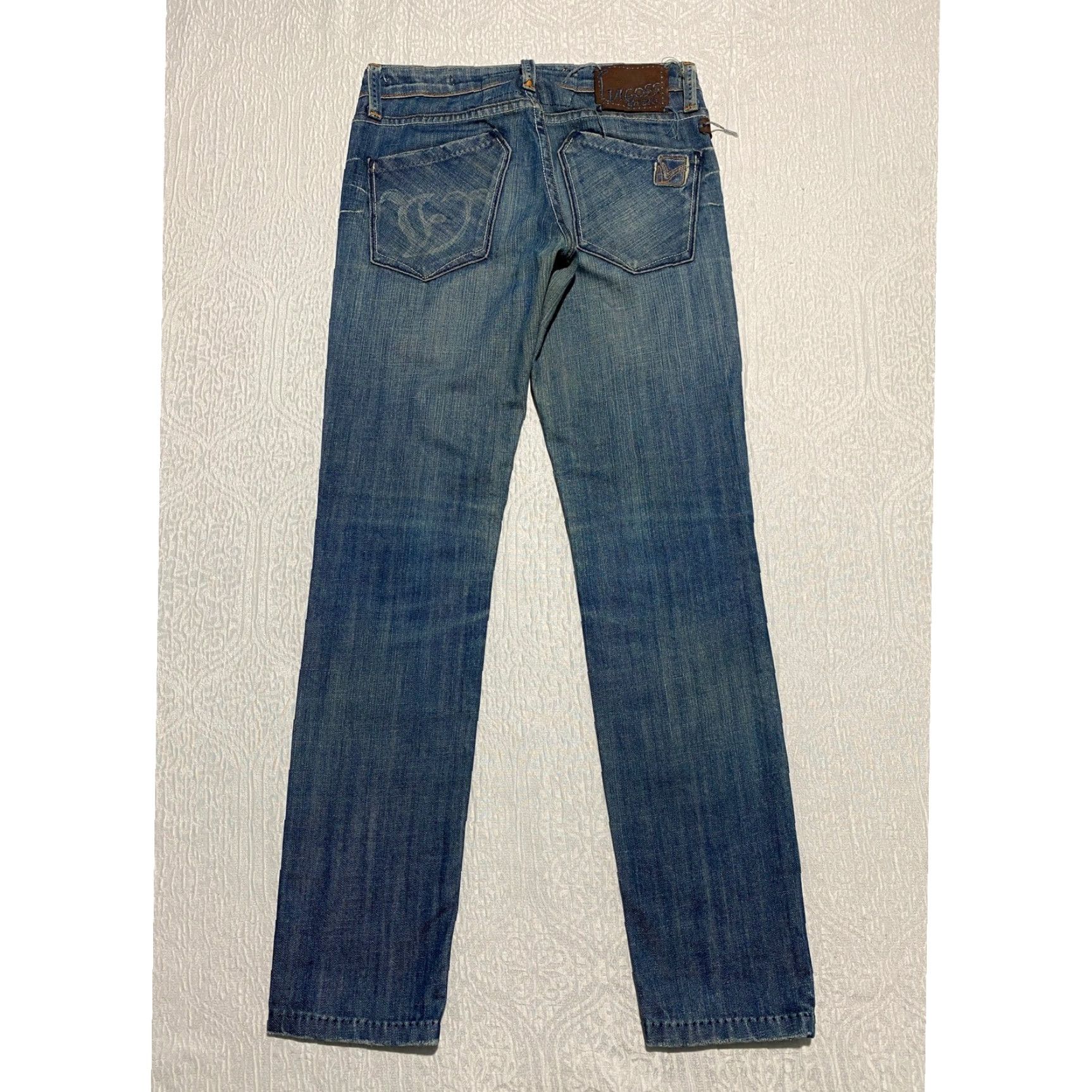 Vintage Vigoss Studio Jeans Womens 26 Blue Denim Low Rise Distressed Whiskers P20151 Size 26" / US 2 / IT 38 - 2 Thumbnail