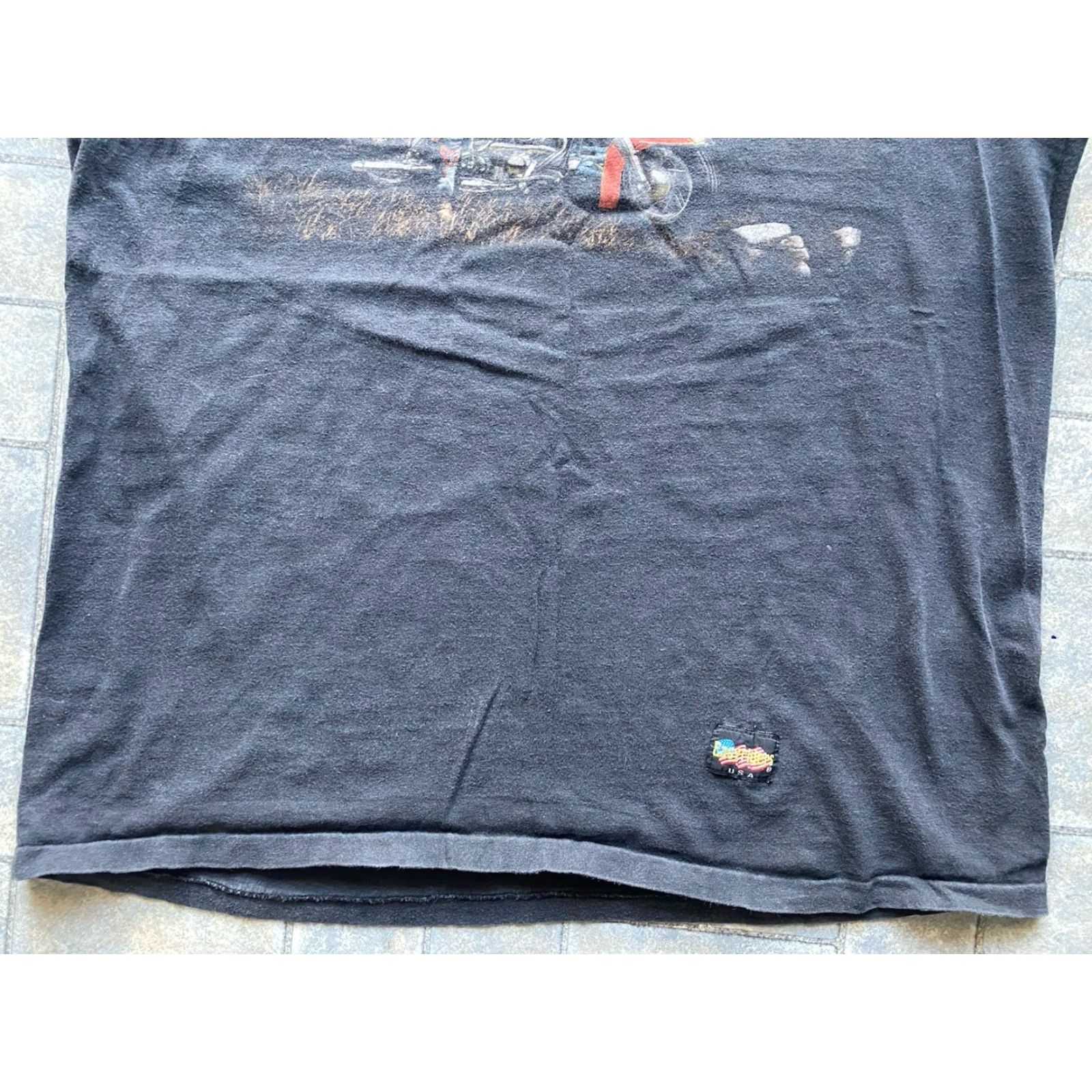 Hanes VINTAGE Hanes T-Shirt Motorcycle Rendezvous XL Black Men Sleeveless Cut Off Easy Riders Single Stitch Size US XL / EU 56 / 4 - 4 Thumbnail