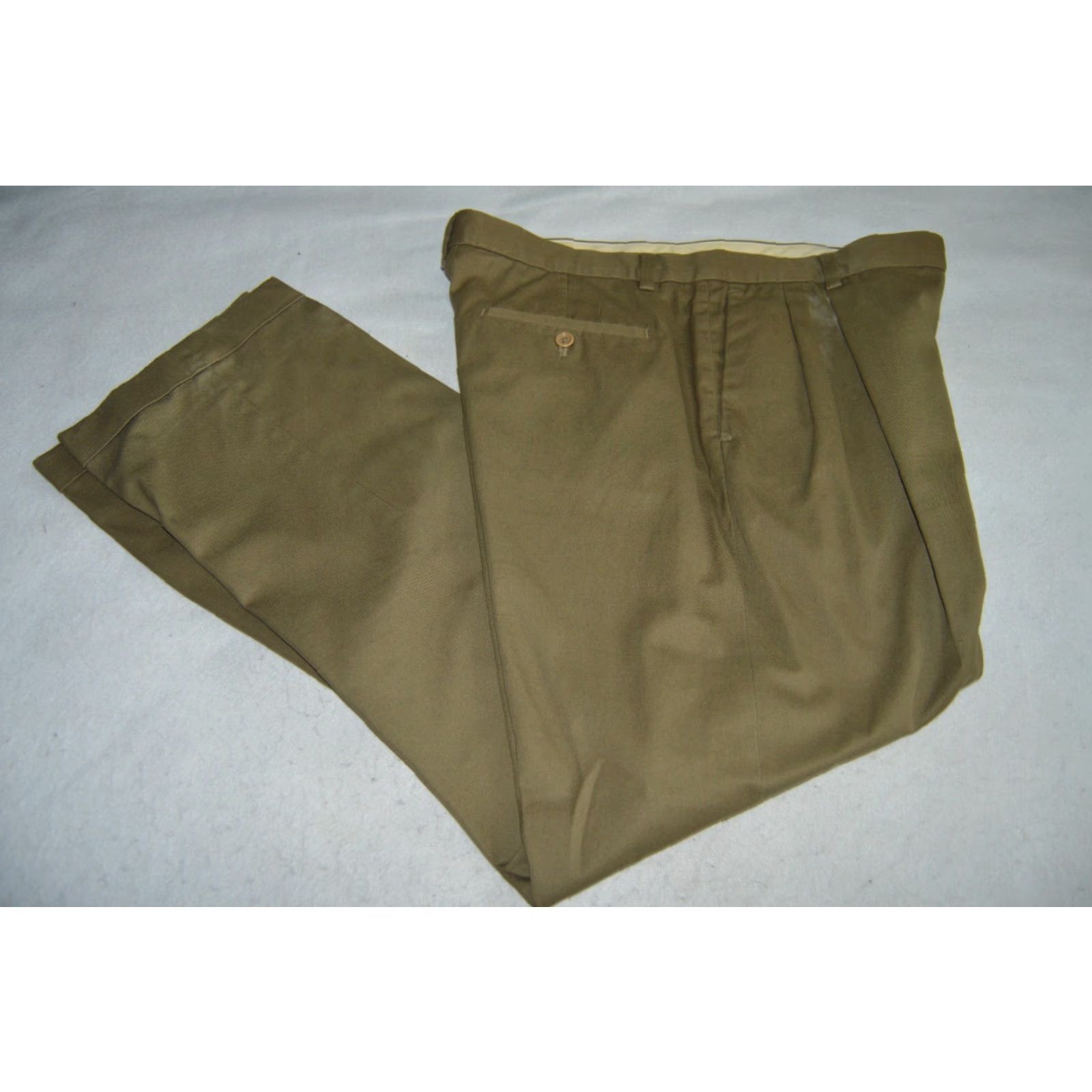 Banana Republic VINTAGE Banana Republic Pants Mens 36x32 Green Pleated Cuffed Smithfield Chino 90s Mens Size US 36 / EU 52 - 2 Thumbnail