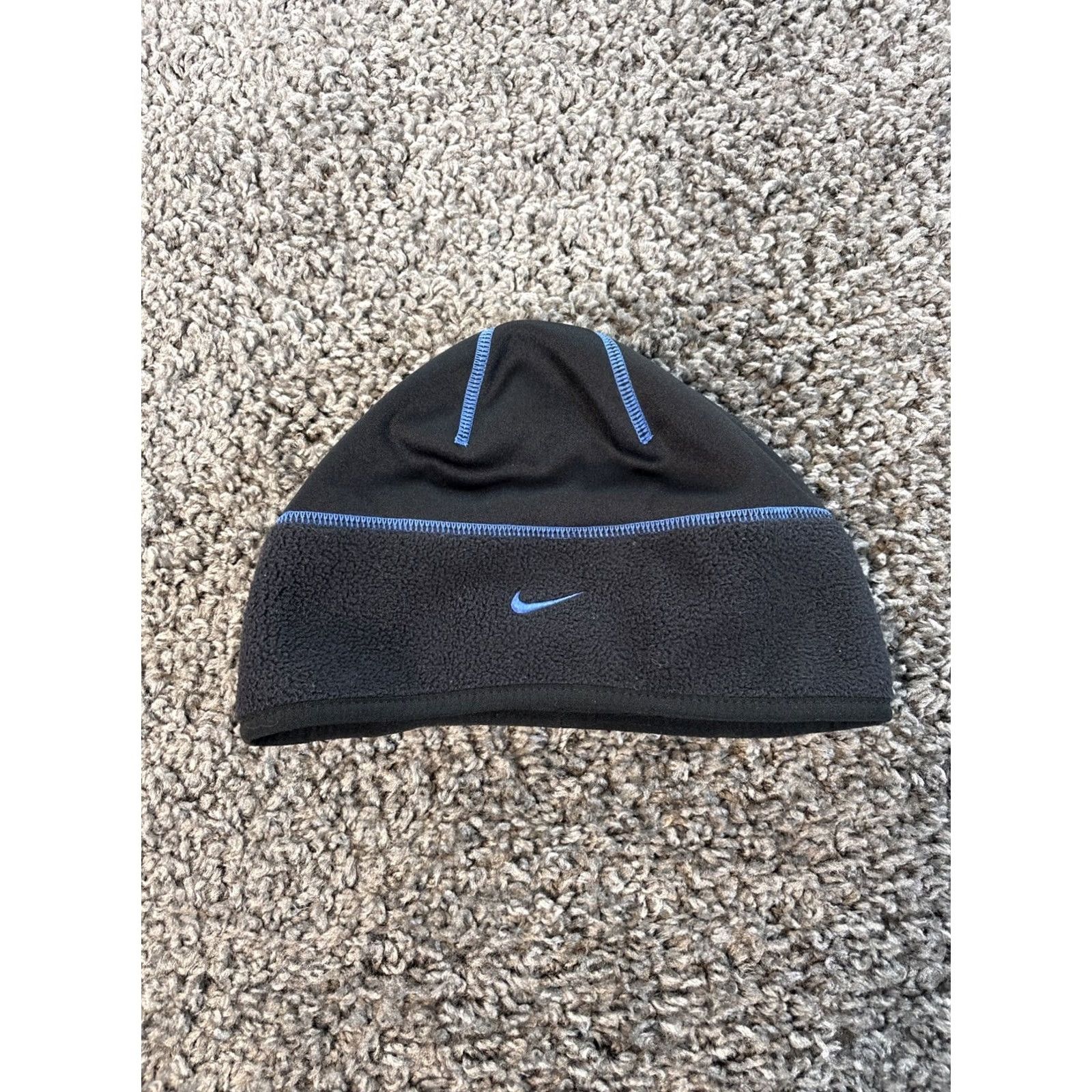 Nike VINTAGE Nike Beanie One Size Blue Therma Fit Activewear Sports Winter Unisex Adults Hat Size ONE SIZE - 2 Thumbnail