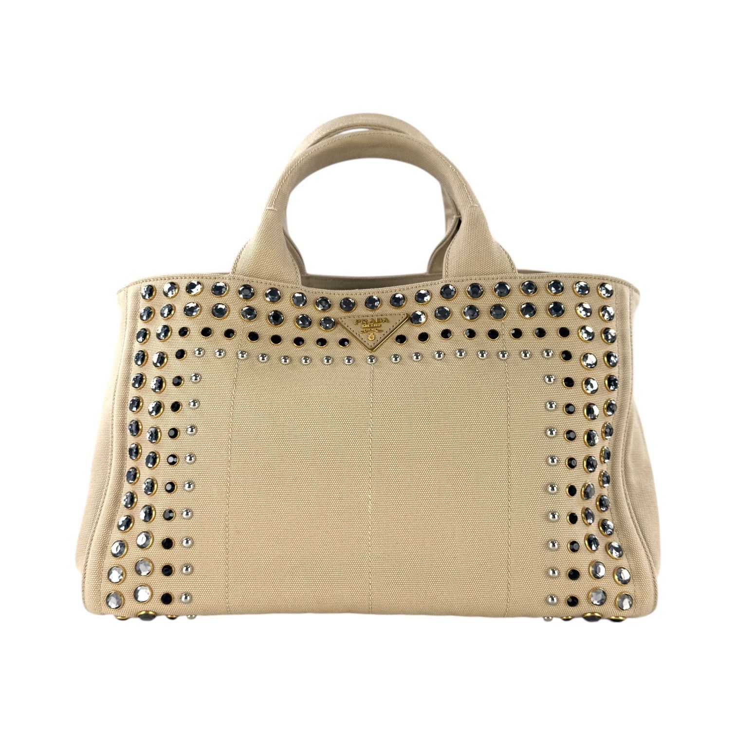 Prada Prada Rhinestone Canapa Tote Bag Size ONE SIZE - 1 Thumbnail