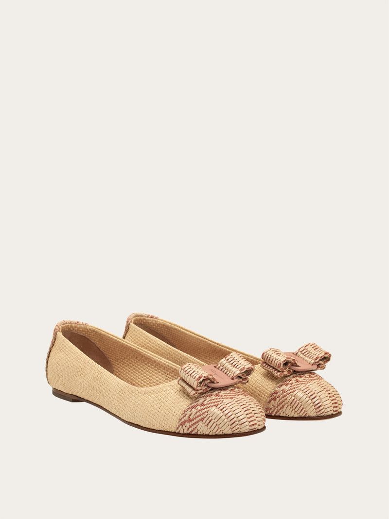 Salvatore Ferragamo o1s1rm0126 Varina Ballet Flats in Beige Size US 8 / IT 38 - 5 Thumbnail
