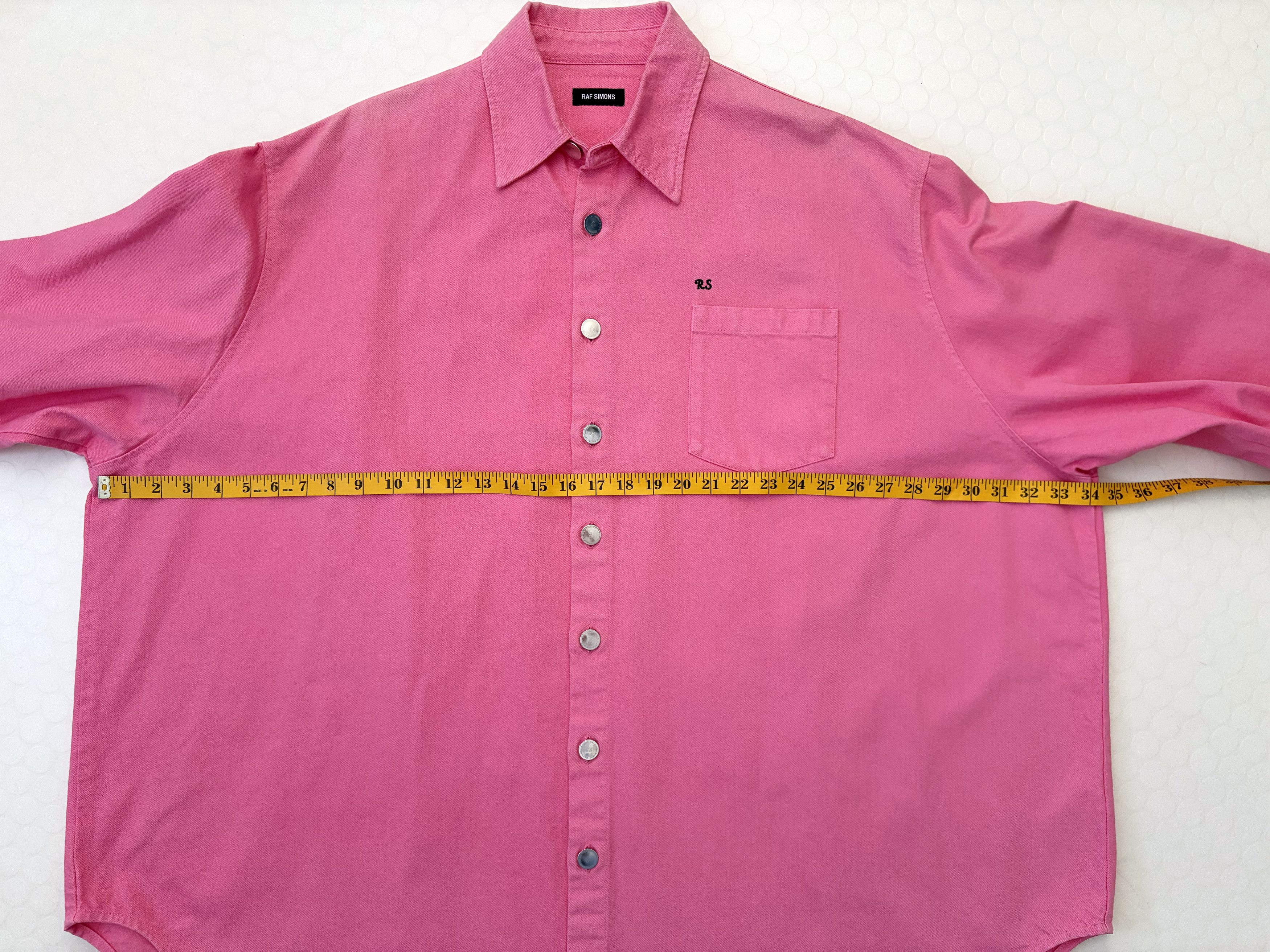 Raf Simons AW21 'Big Fit Denim Shirt' Light Pink Size US L / EU 52-54 / 3 - 10 Thumbnail