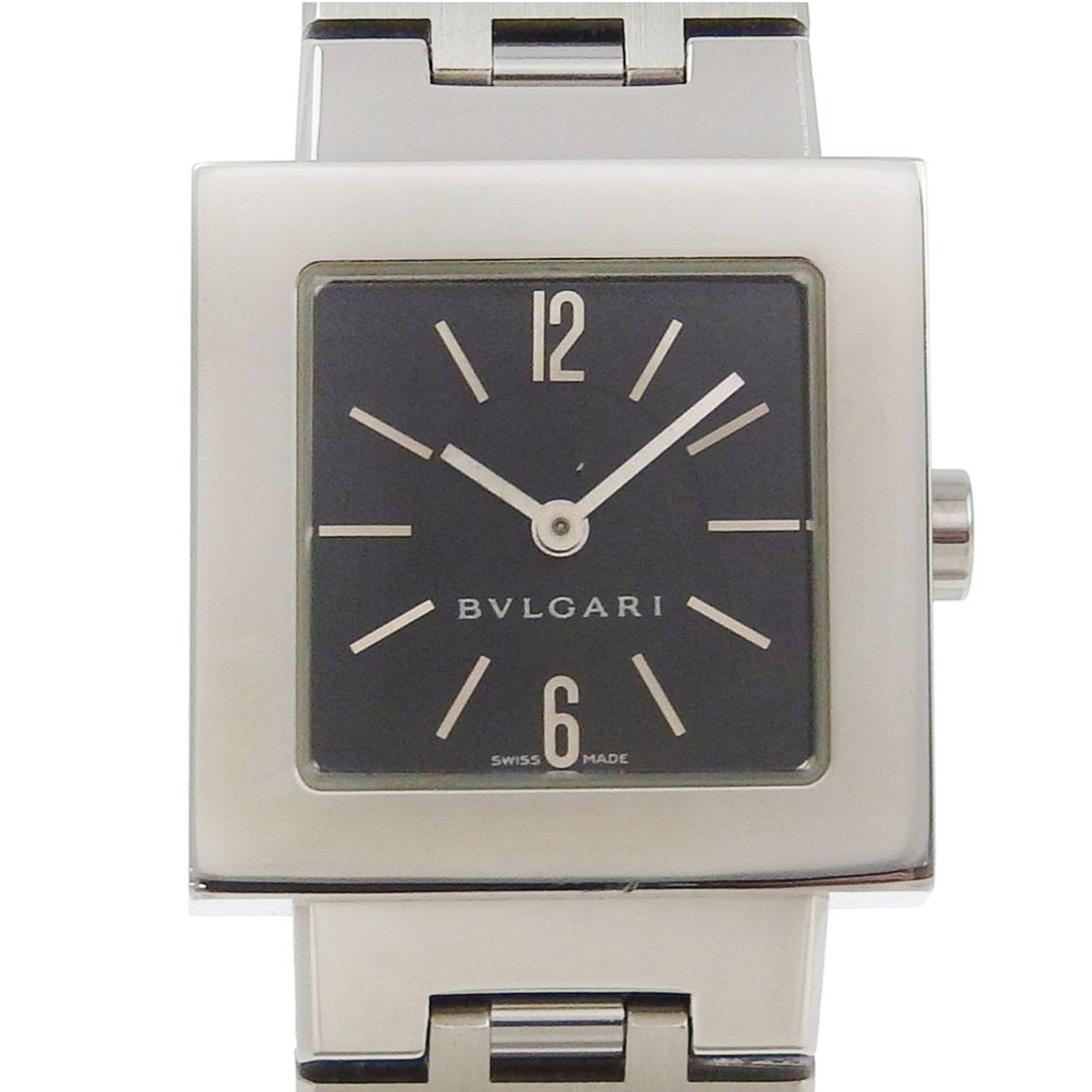 Bvlgari BVLGARI Quadrado SQ22SS Stainless Steel Watch with Quartz Movement, Analog Display, Black Dial, for Women Size ONE SIZE - 1 Thumbnail