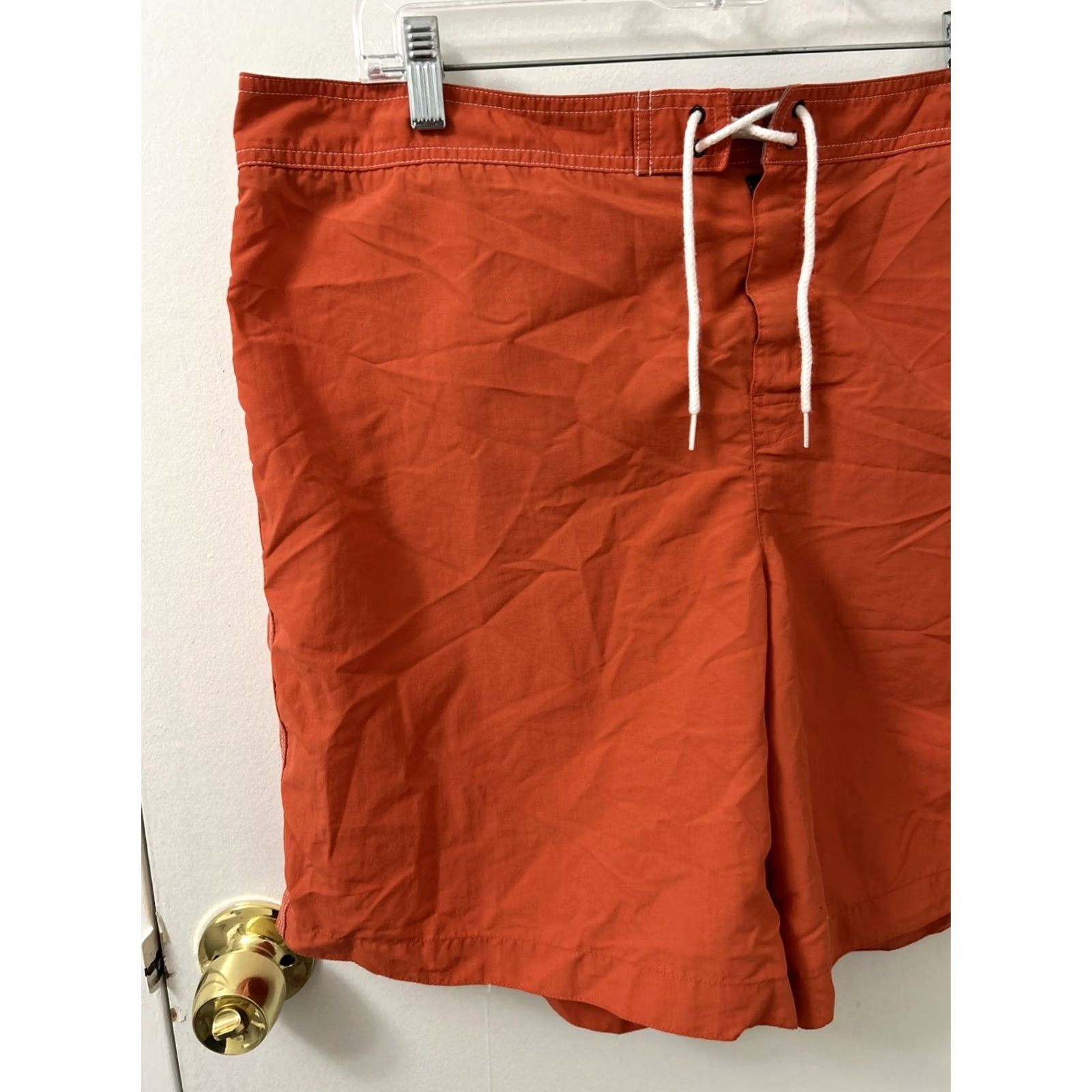 Vintage VINTAGE ll bean Shorts Mens 38 Orange Nylon Swim Trunks Pockets Drawstring Adjustable Waist Regular Inseam 7.5 in Athletic Outdoor 90s Mens Size US 38 / EU 54 - 2 Thumbnail