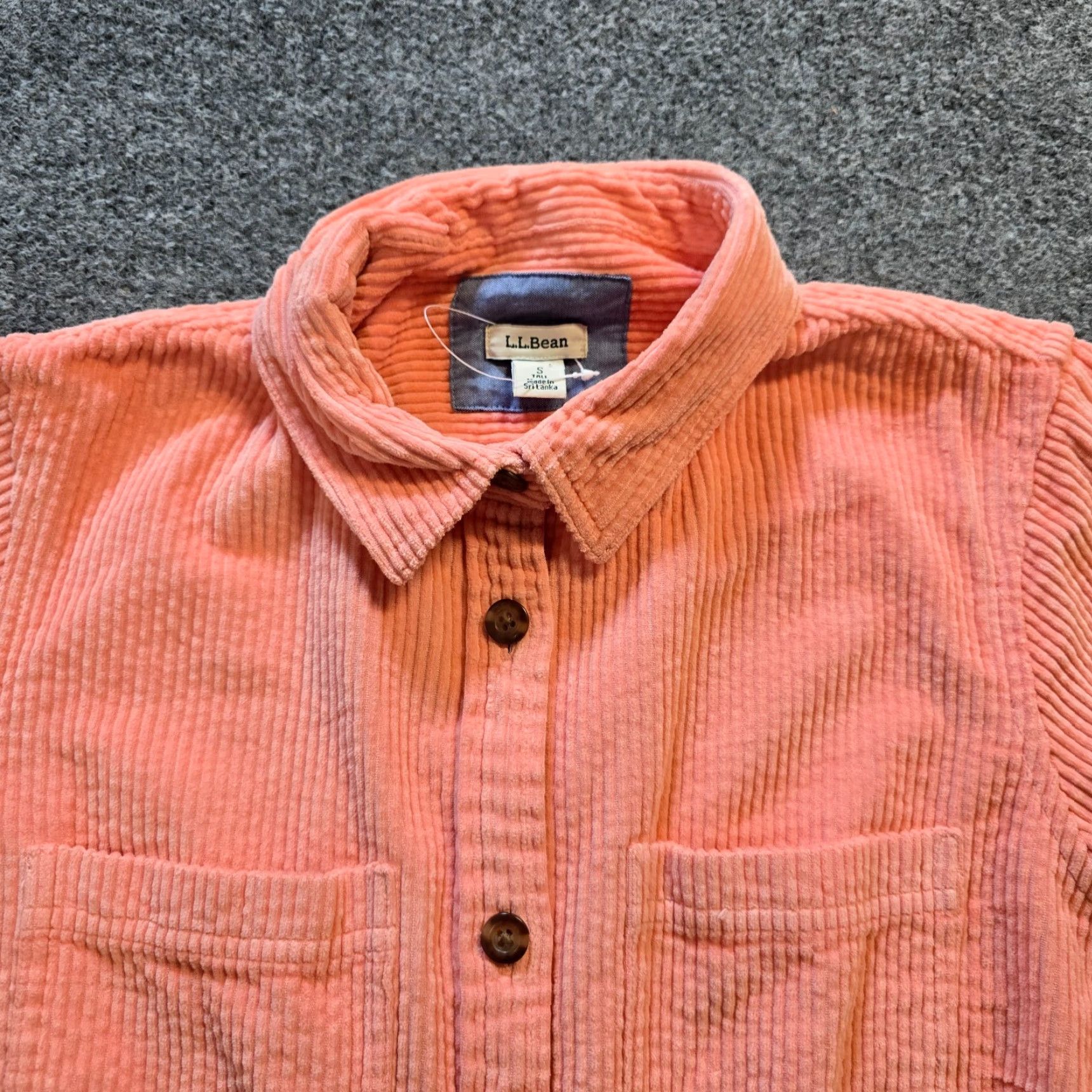 Vintage L.L. Bean Jacket Womens Small Tall Orange Wide Wale Corduroy Shirt Shacket Casual Size S / US 4 / IT 40 - 2 Thumbnail