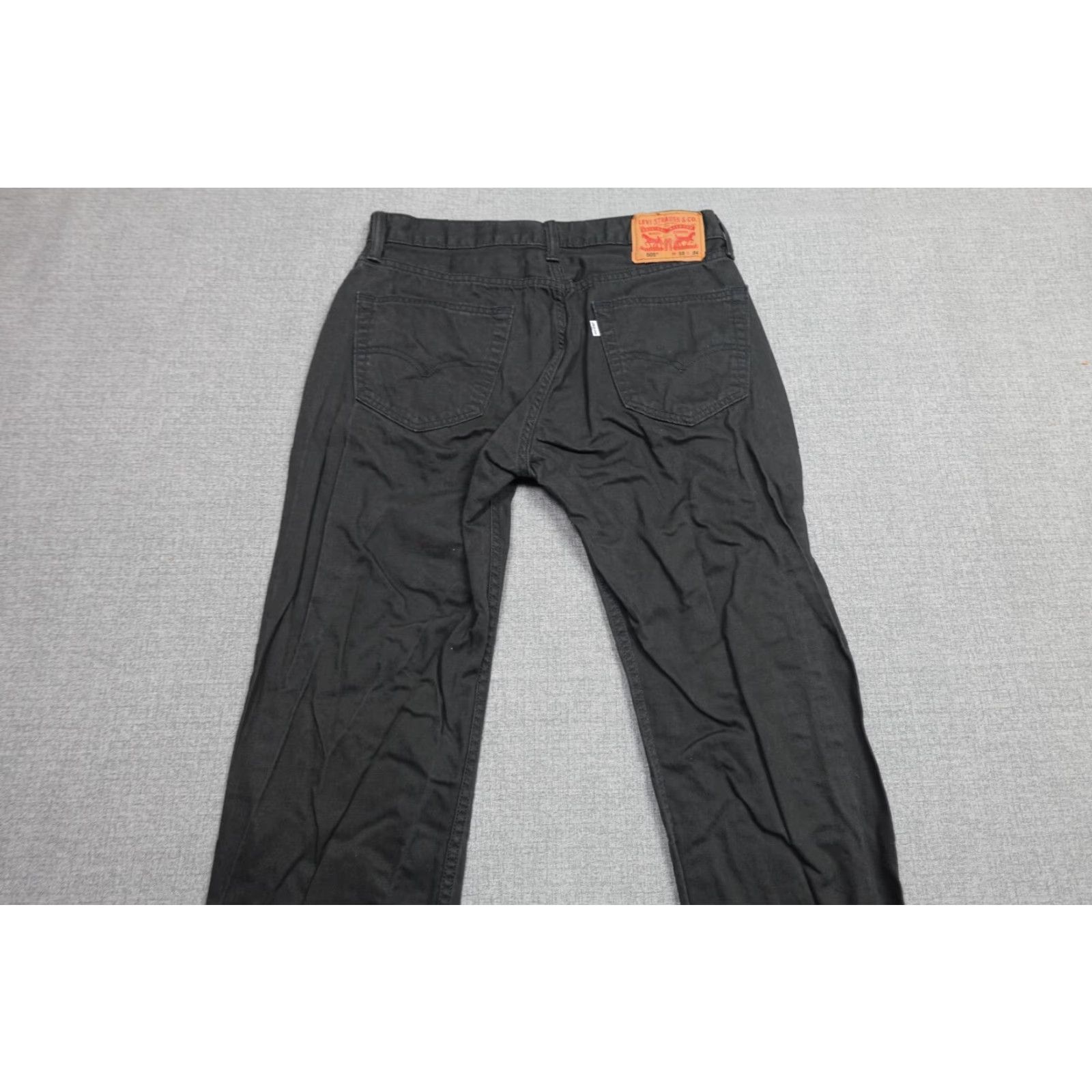 Levi's Levi's 505 Pants Mens 33x30 Western Khakis Relaxed Fit Straight Rise High Gray 5-Pocket Denim Size US 33 - 5 Thumbnail