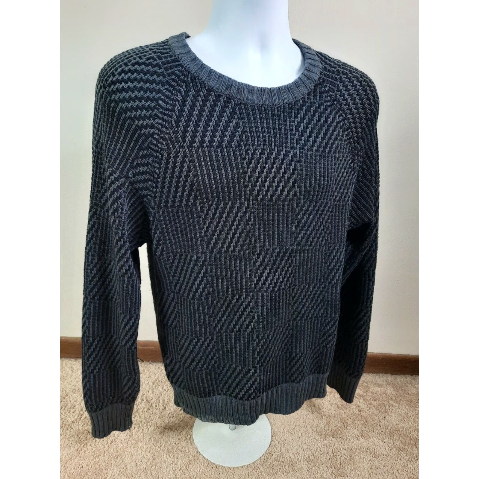 Vintage VINTAGE 80S Cross Bay Mens Gray Black Crewneck Sweater Medium Raglan Size M S7C Pullover Size US M / EU 48-50 / 2 - 5 Thumbnail