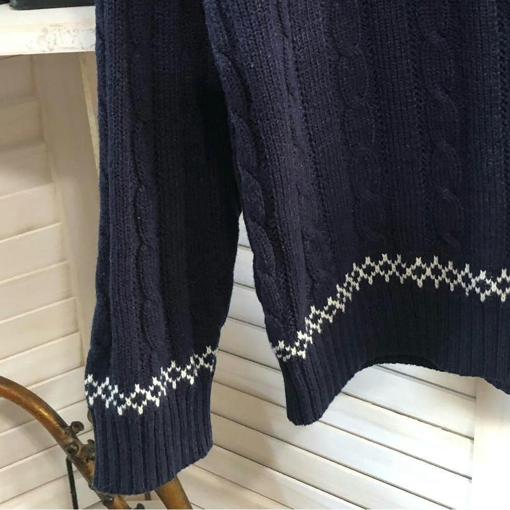 Vintage vintage 90s argyle snow flake white blue wool sweater sz L Size US L / EU 52-54 / 3 - 5 Thumbnail