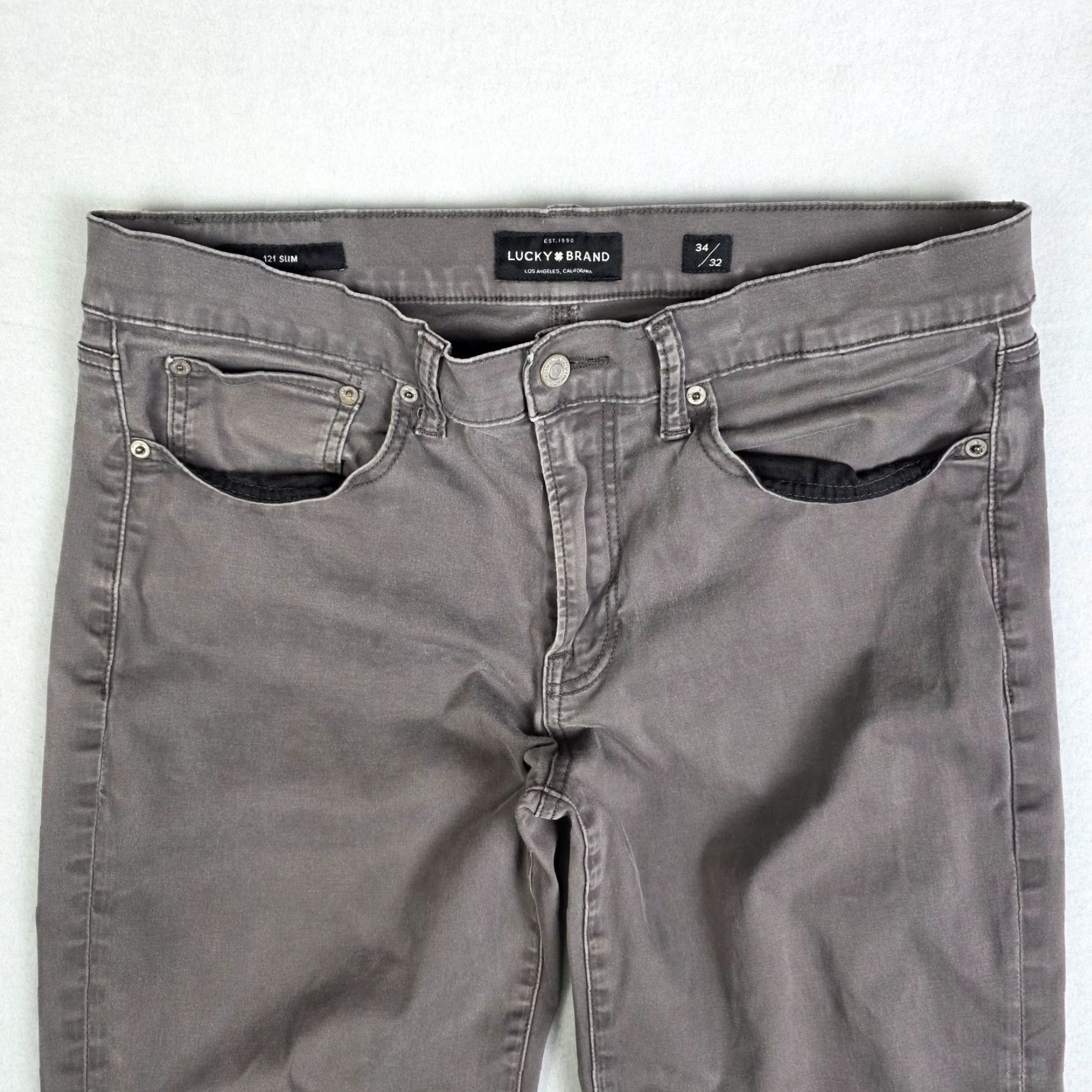 Lucky Brand Lucky Brand 121 Slim Pants Mens 34x32 Gray Chino Gorpcore Casual Outdoors Chino Slimming Mens Size US 34 / EU 50 - 5 Thumbnail