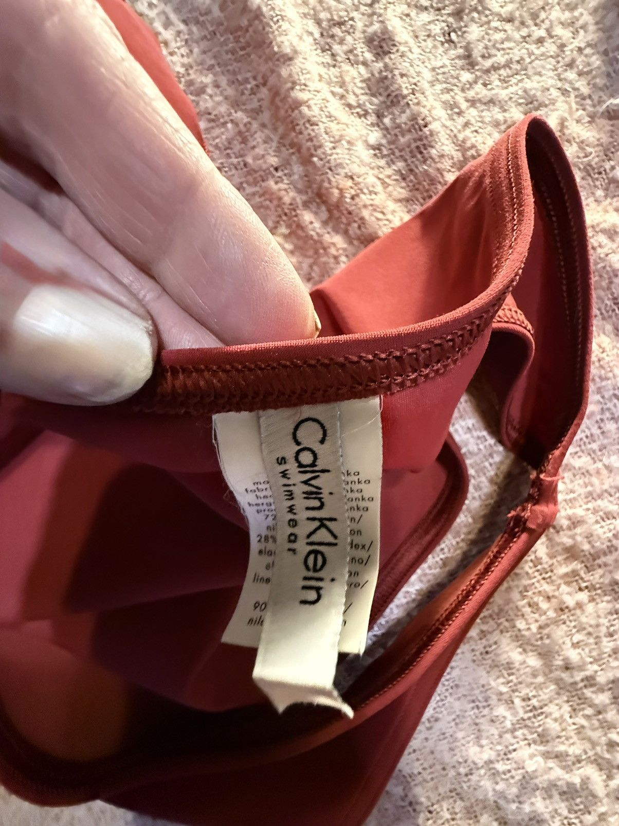 Calvin Klein Calvin Klein Sculpting Lycra Swim Set - Terracotta Sz 16 Size XL / US 12-14 / IT 48-50 - 6 Thumbnail