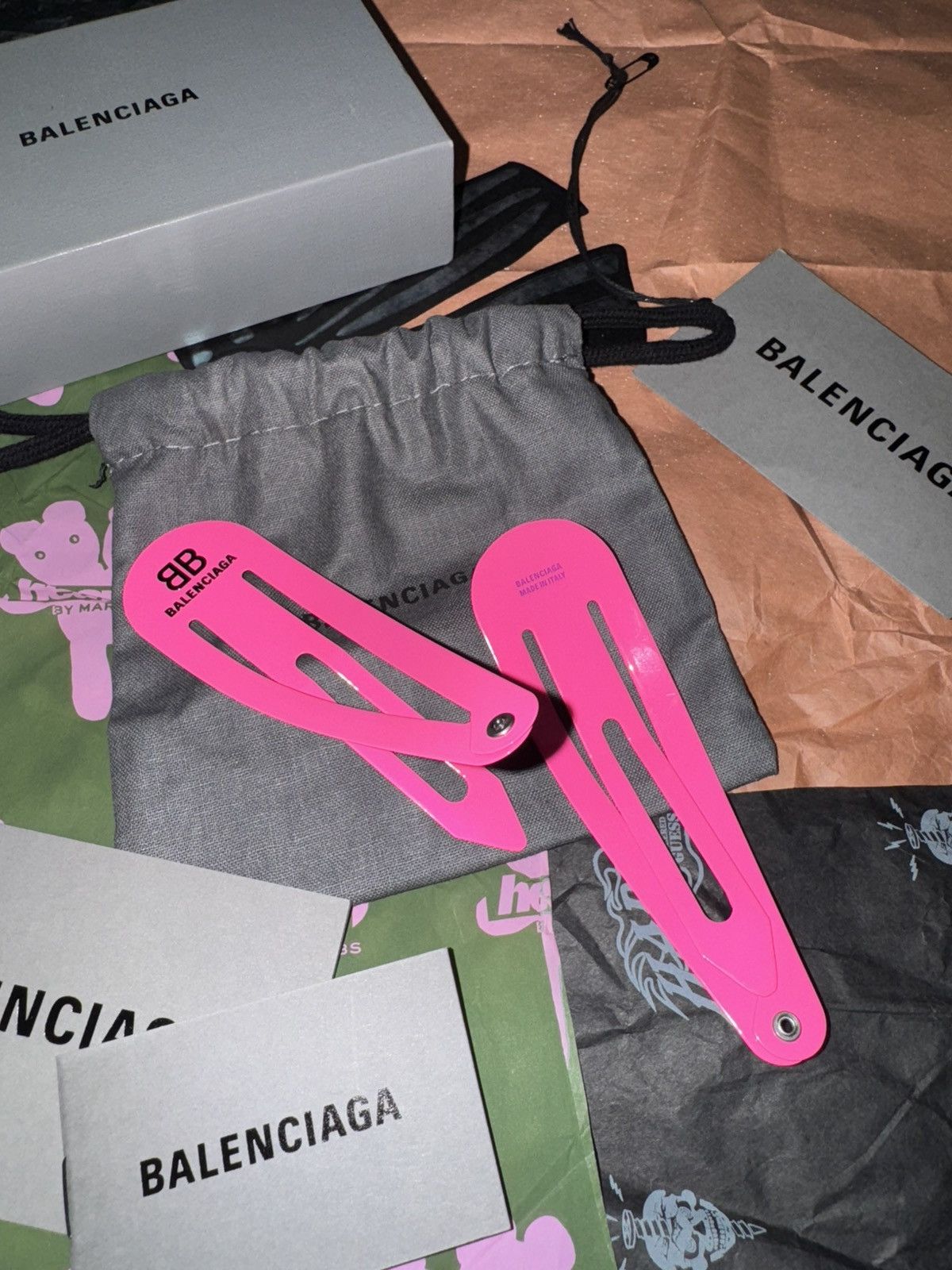 Balenciaga Balenciaga HOLLI XXL SNAP CLIP SET IN FLUO PINK Size ONE SIZE - 3 Thumbnail