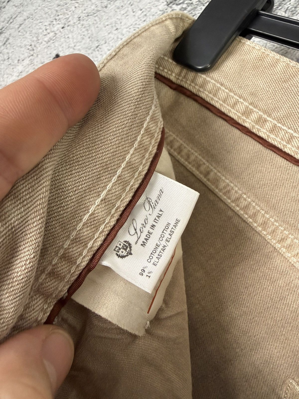 Loro Piana Loro Piana Beige Denim Chino Pants Metal Logo FAE8342 Jeans Size US 31 - 16 Thumbnail