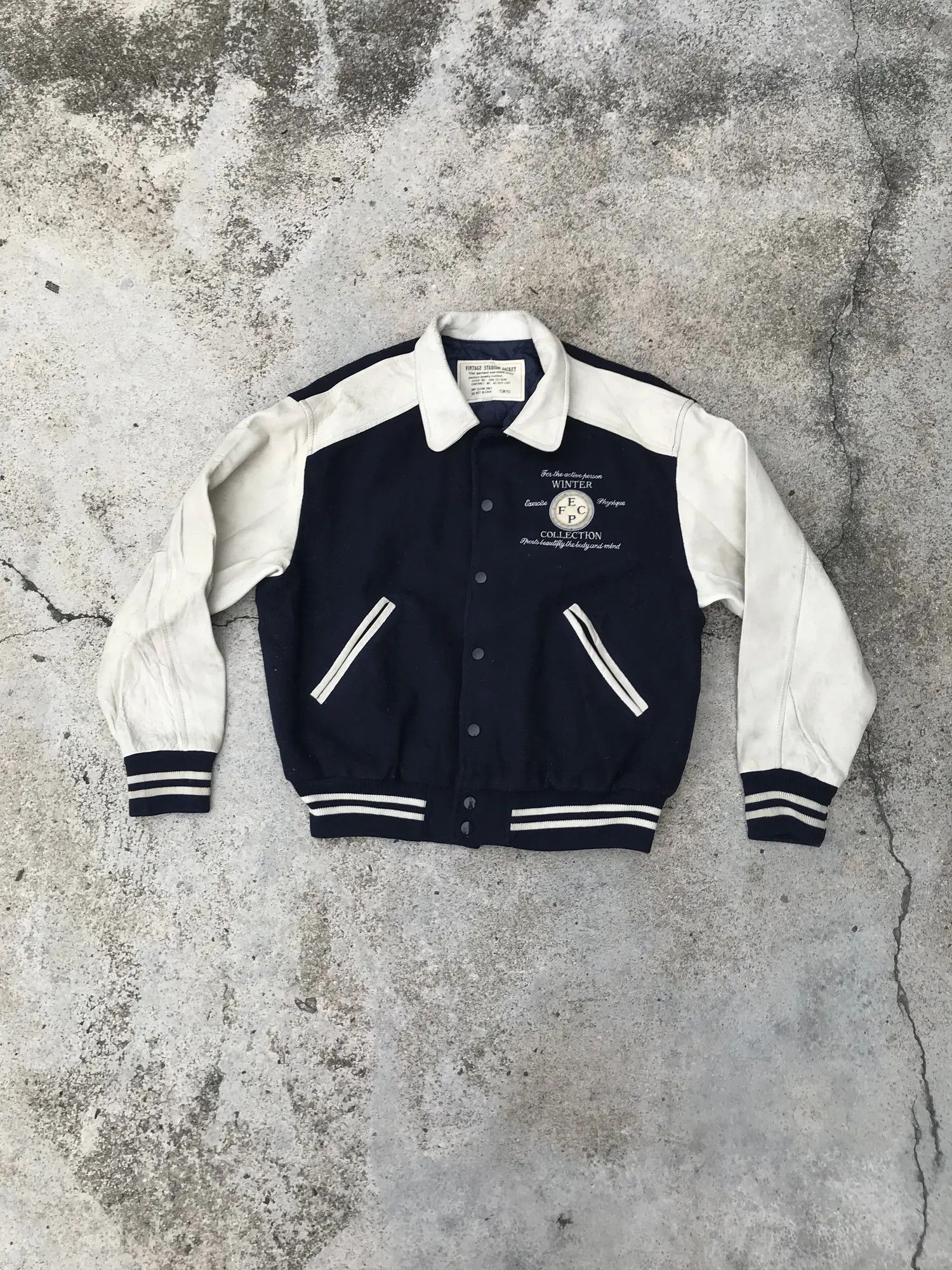 Japanese Brand Tokyo Stadium Jacket Cowhide Leather Sleeve Size US M / EU 48-50 / 2 - 3 Thumbnail
