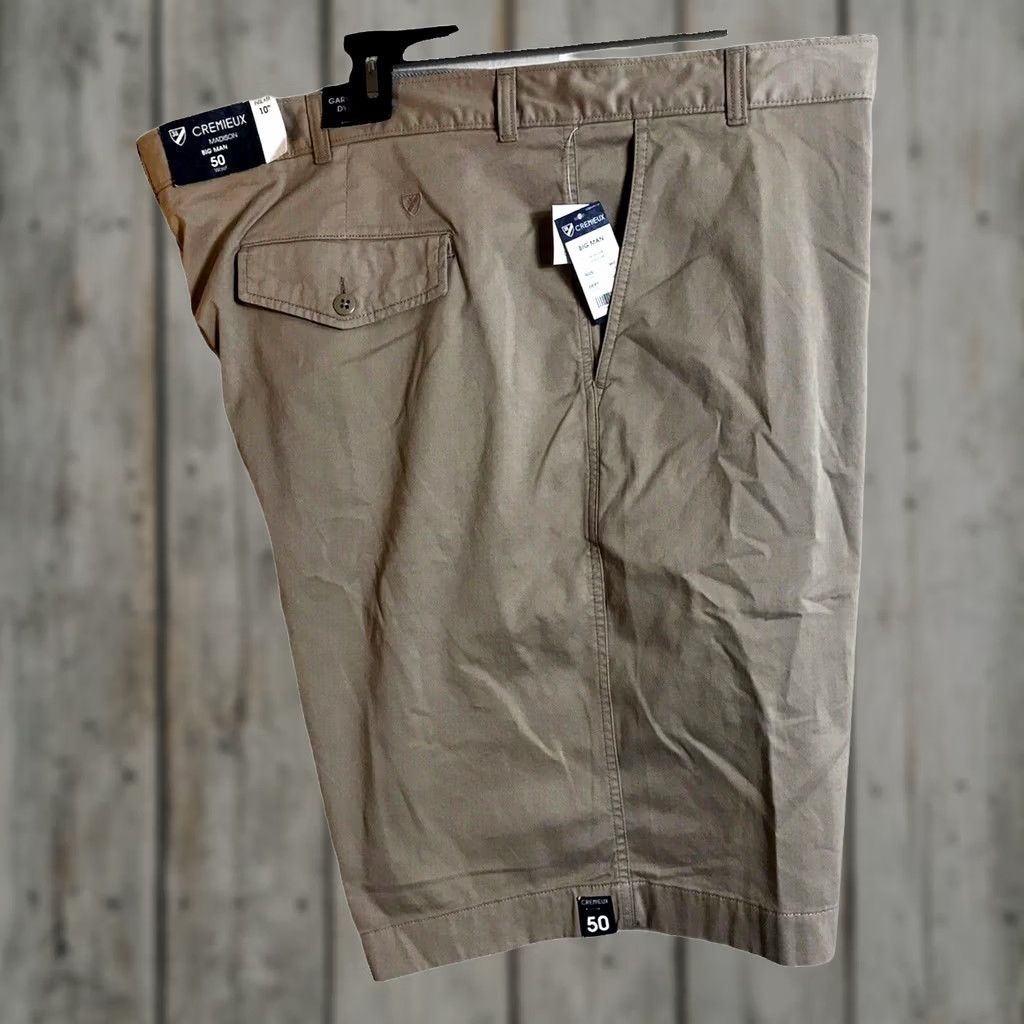 Cremieux CREMIEUX Mens Big & Tall Khaki Shorts - 50 Size Fit Size US 34 / EU 50 - 1 Thumbnail