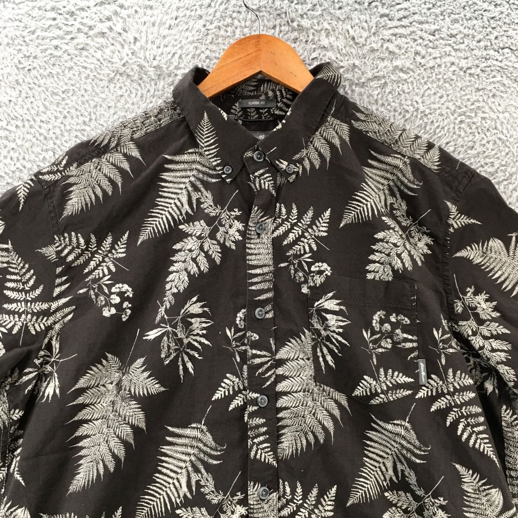 Eddie Bauer Eddie Bauer Short Sleeve Shirt Mens XL Grey Cotton Button-Down Tropical Collared Size US XL / EU 56 / 4 - 2 Thumbnail