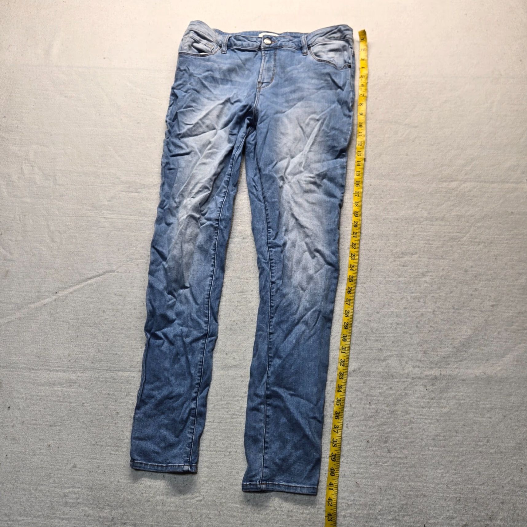 Denime Simply Noelle Denim Blue Jeans Pants Adult Women's Size 12 Skinny Button Stretch Regular Mid Rise Blue Pants Womens 12 Jeans Size 34" / US 12 / IT 48 - 7 Thumbnail