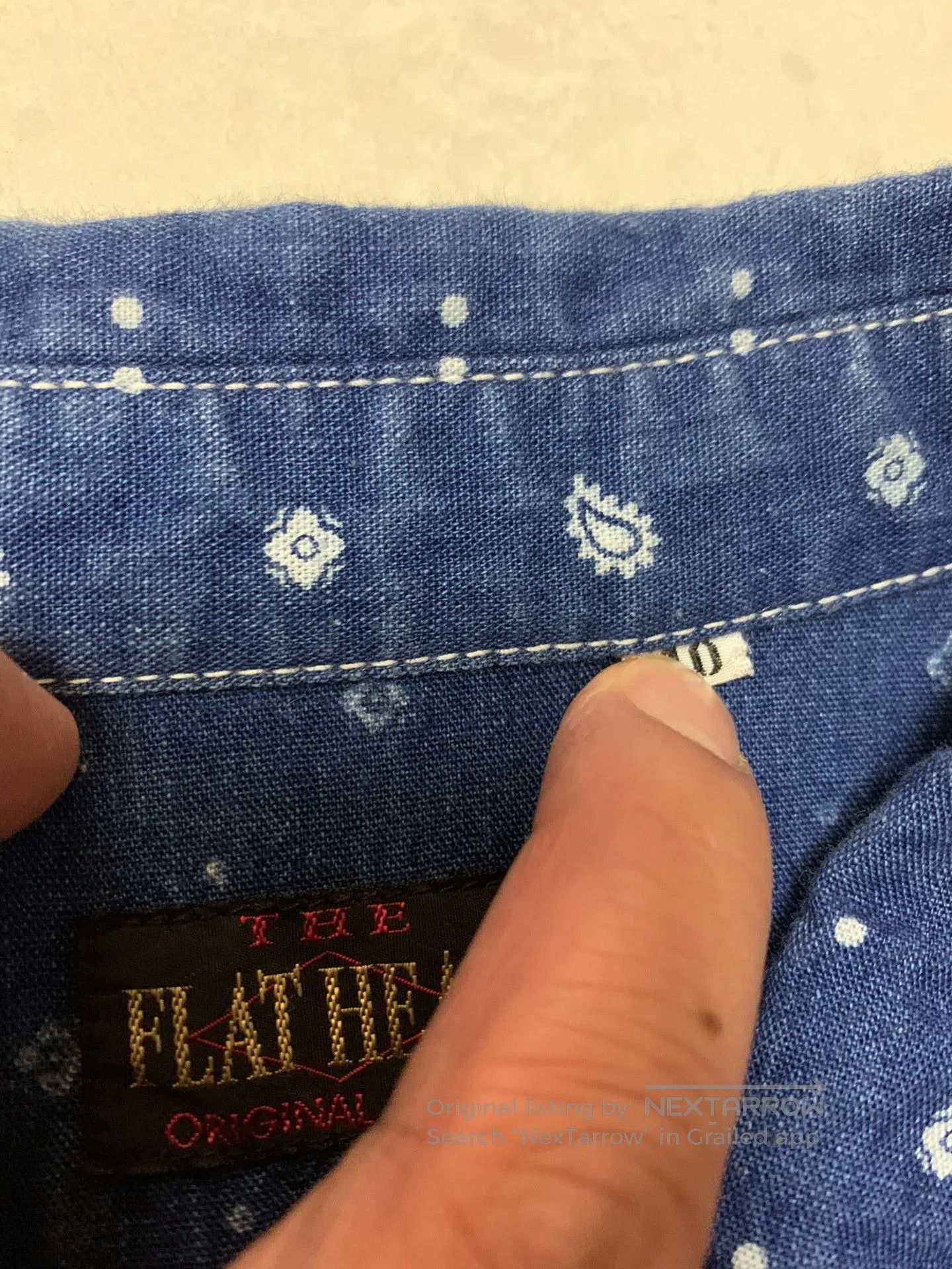 The Flat Head THE FLAT HEAD Indigo Bandana Short. Size US XXS / EU 40 - 4 Thumbnail