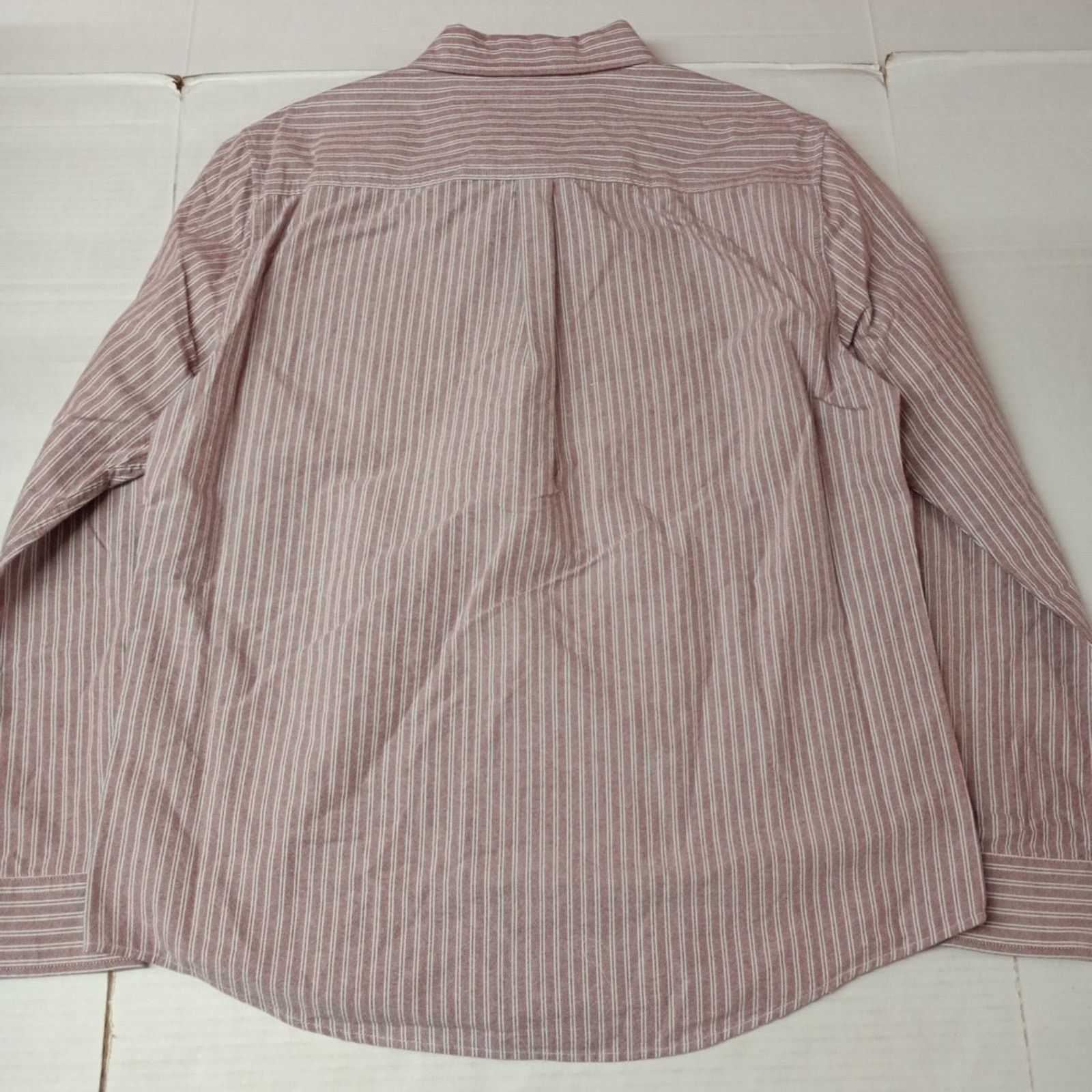 Chaps Chaps Seacoast Oxford Woven Shirt Men XL Pomegranate Striped Size US XL / EU 56 / 4 - 8 Thumbnail