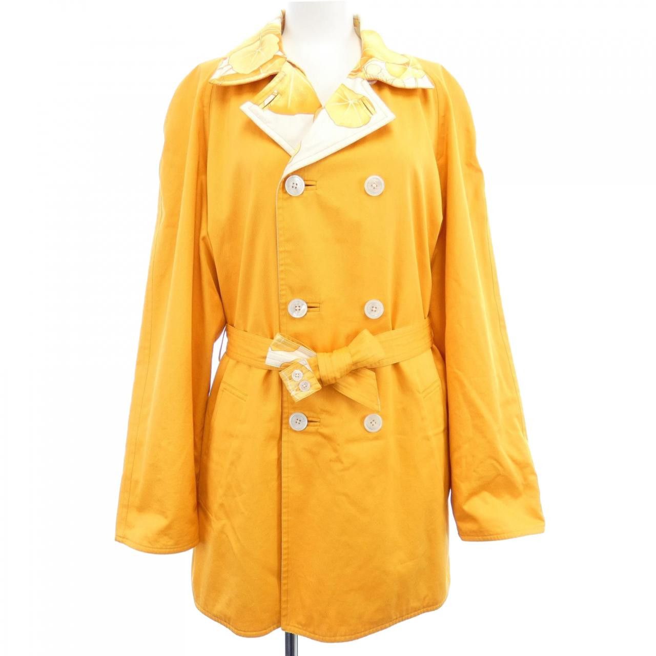 Hermes Hermes LES CAPUCINES Twillene Silk Cotton Coat ME Cotton Outerwear DUTY FREE for USA