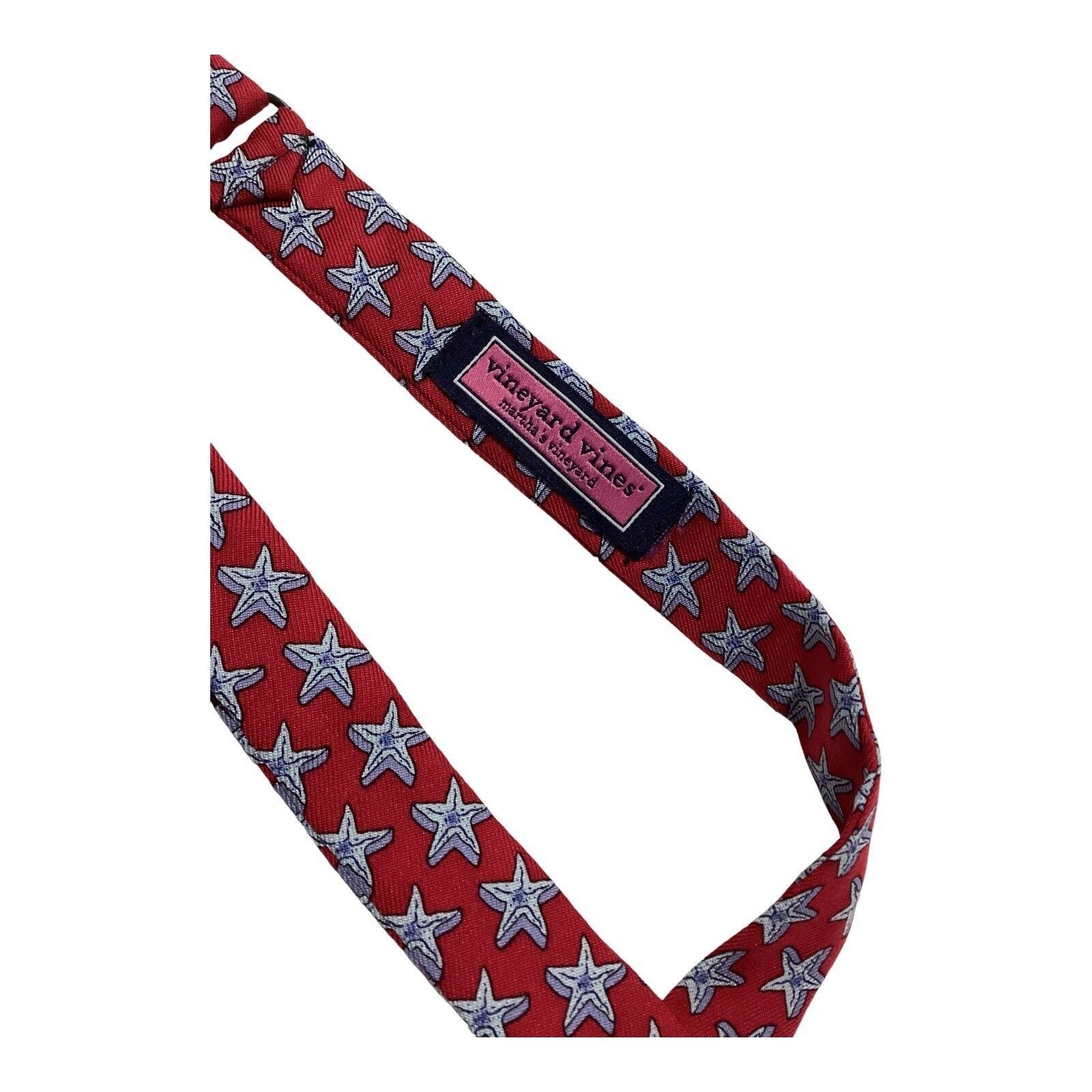 Vineyard Vines VINEYARD VINES Red Sea Star Print Adjustable Self Bow Tie Si Size ONE SIZE - 4 Thumbnail