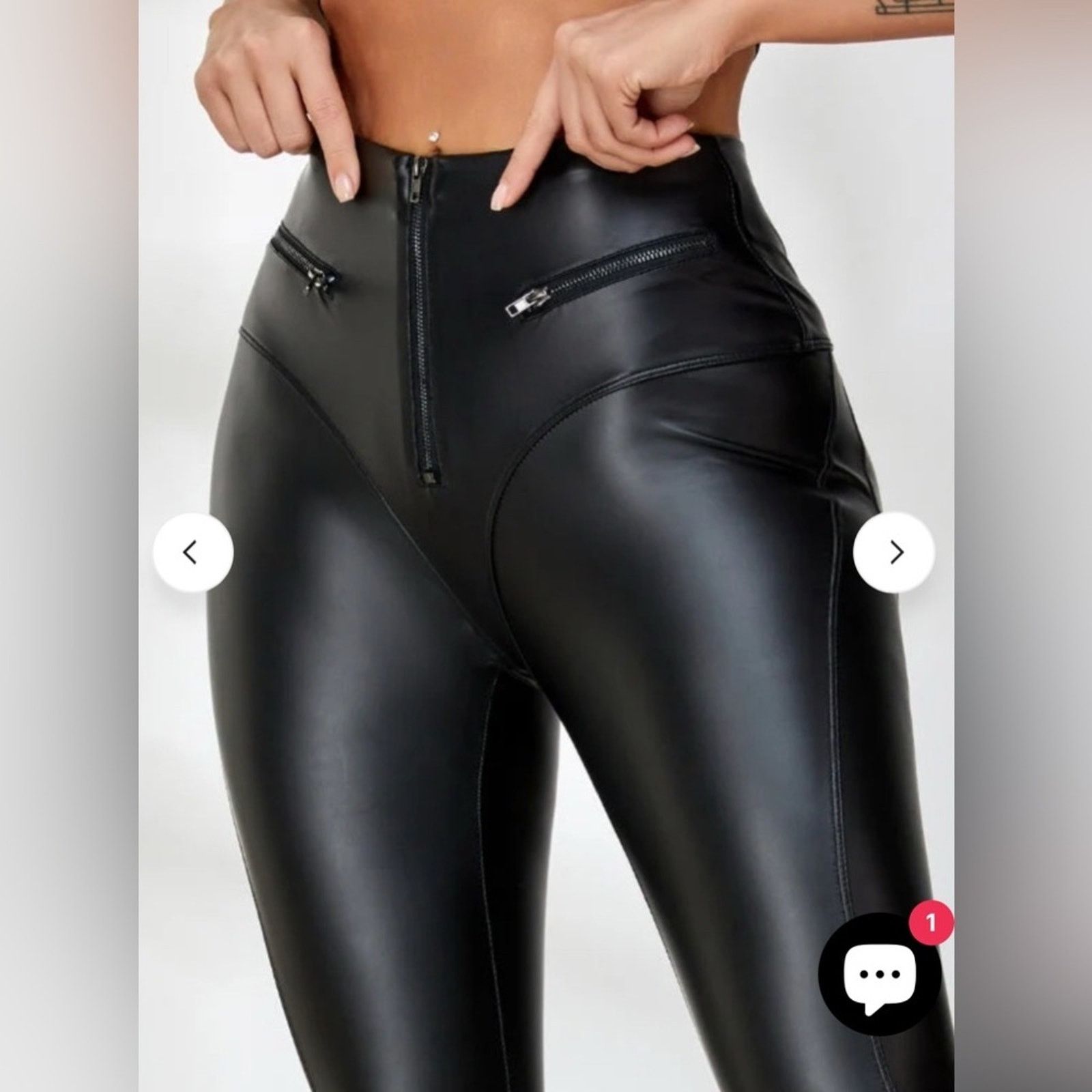Other Black High-Waisted Faux Leather Pants Size 25" / US 0 / IT 36 - 1 Thumbnail