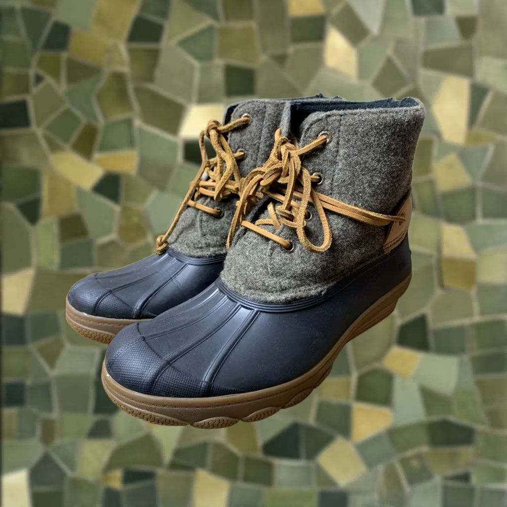 Sperry Sperry Saltwater Wedge Tide Ankle Wool Duck Boots STS99997 Women 7M Brown/Black Wool Duck Boot Women Shoes Size US 7 / IT 37 - 1 Thumbnail