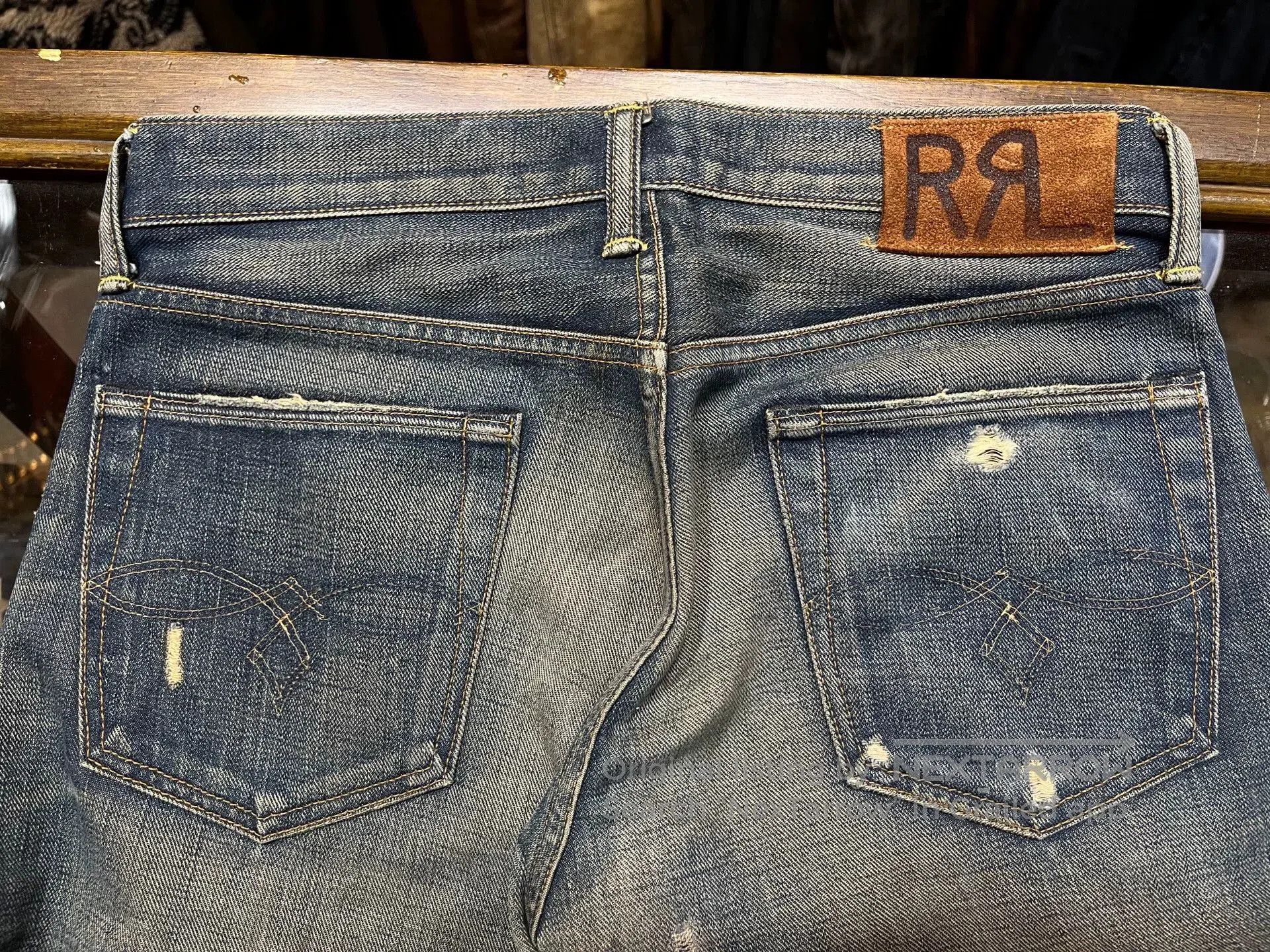 RRL Ralph Lauren distressed denim jeans by double rl. Size US 30 / EU 46 - 6 Thumbnail